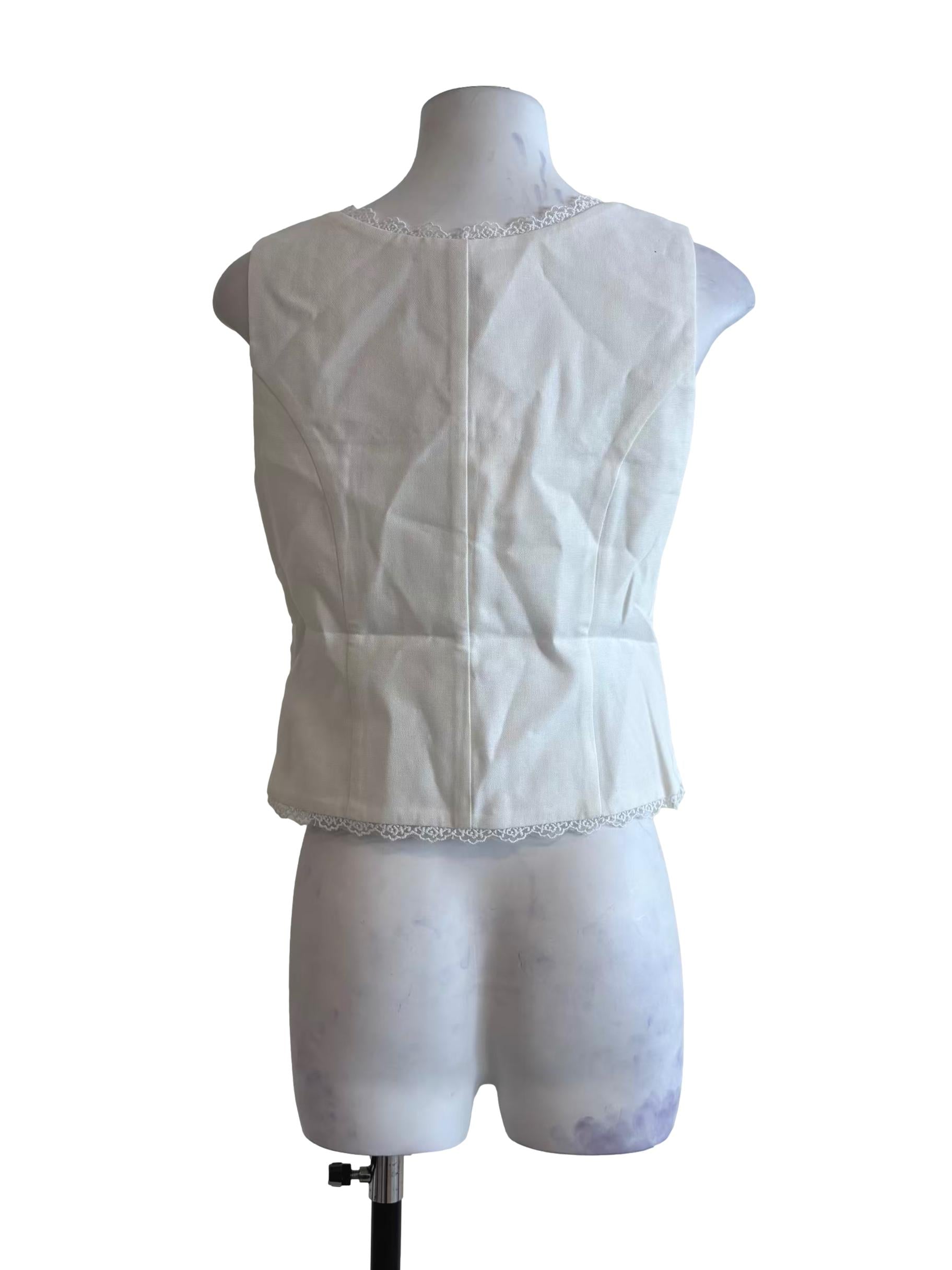 Powder White Lace Hem Top