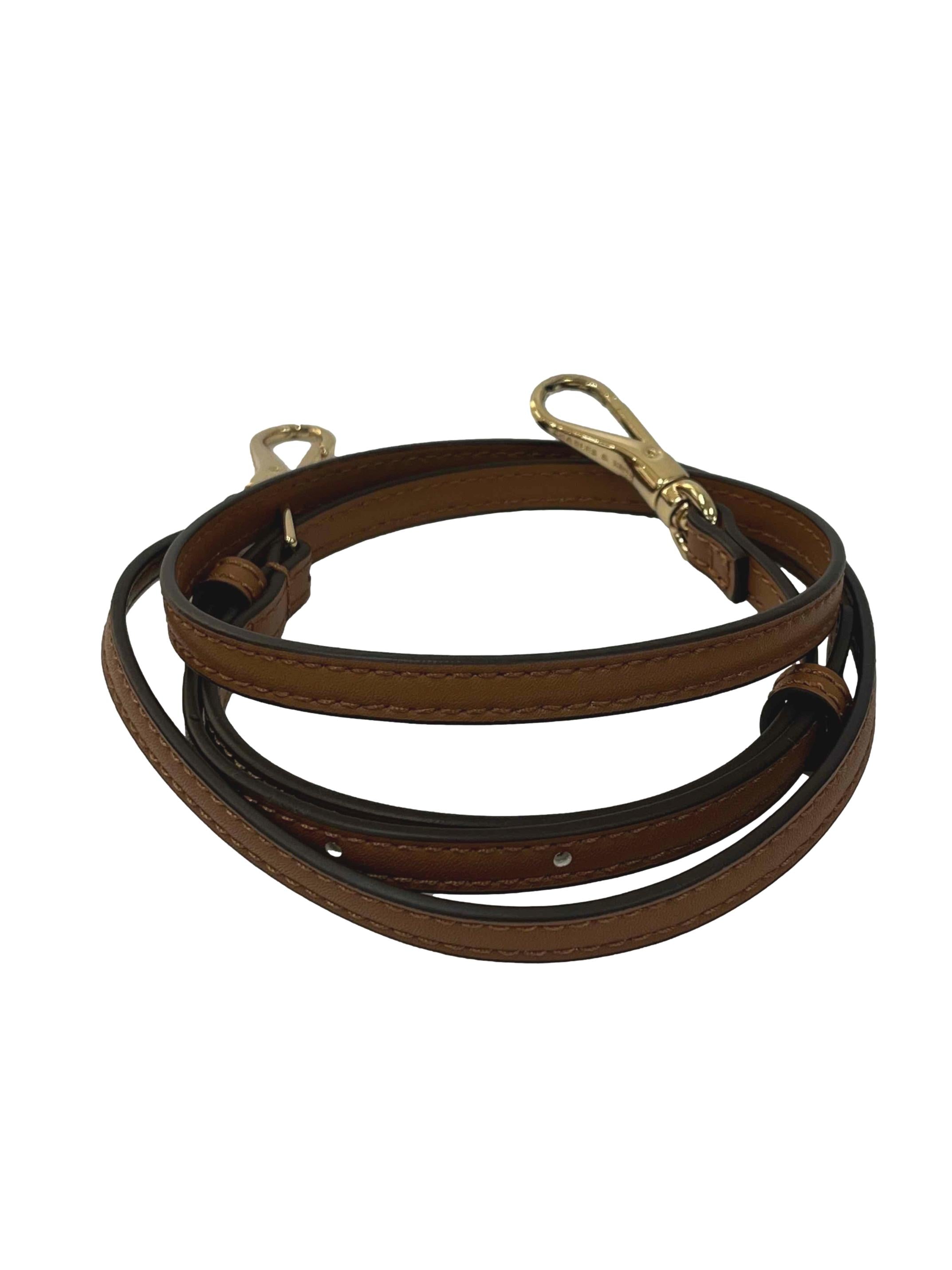 Brown Brigette Riched Chain-Handle Shoulder Bag