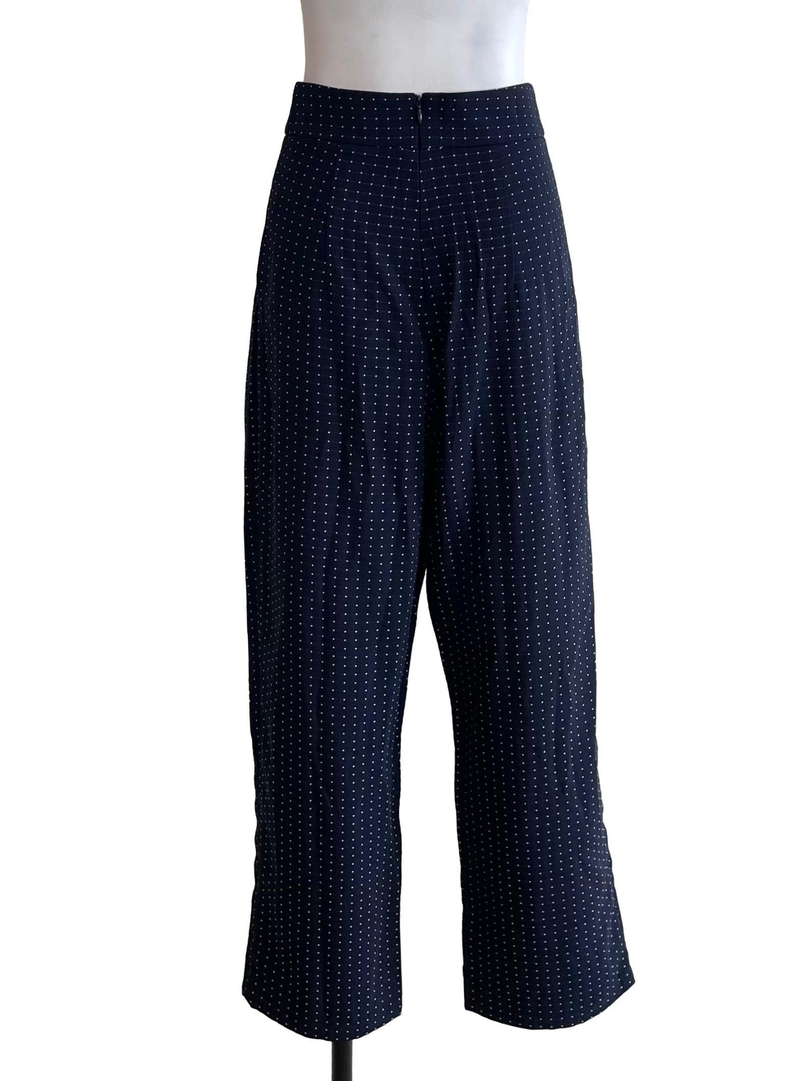 Navy Graph Pegged Trousers LB