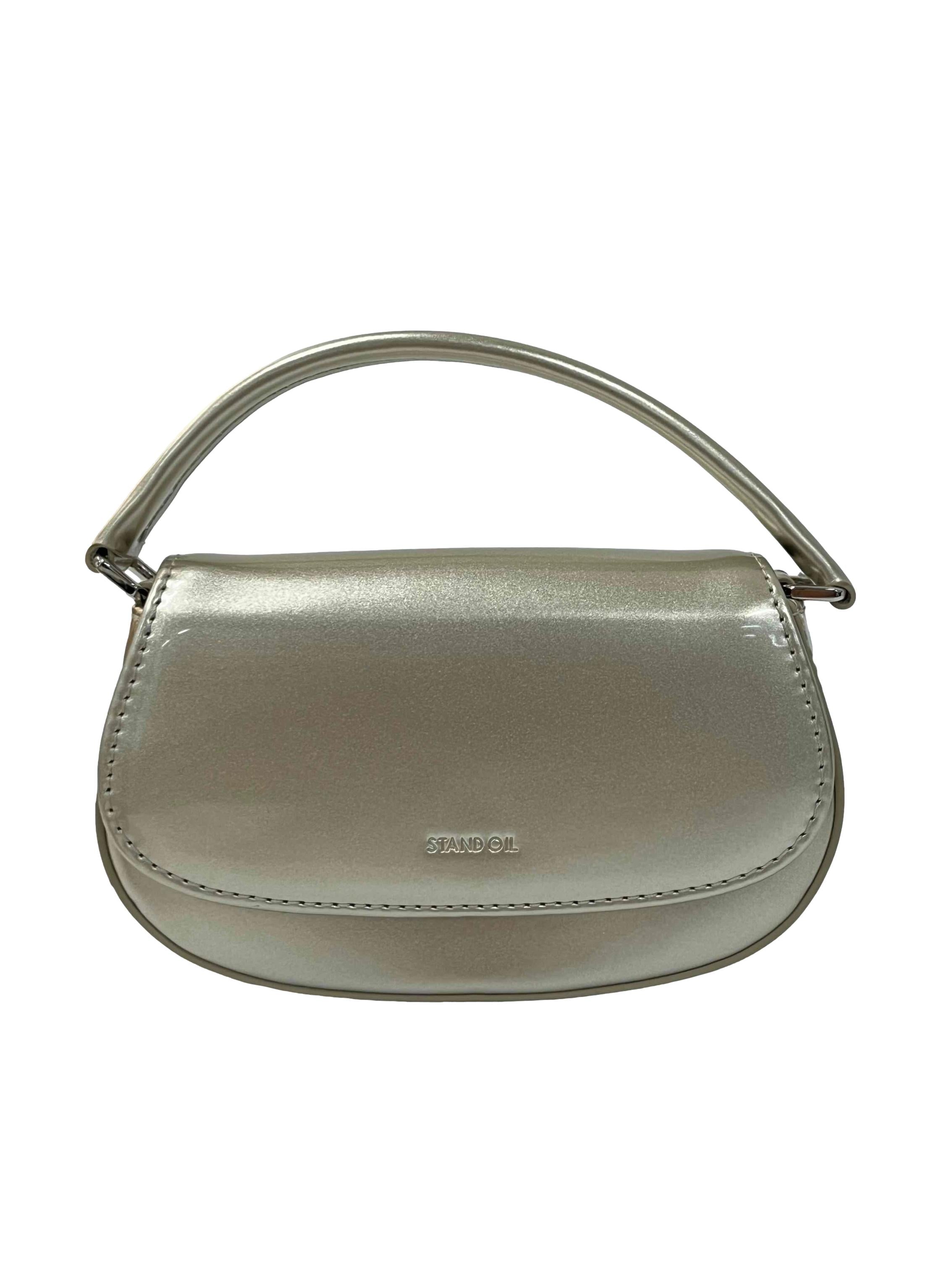 Silver Glossy Micro Handbag