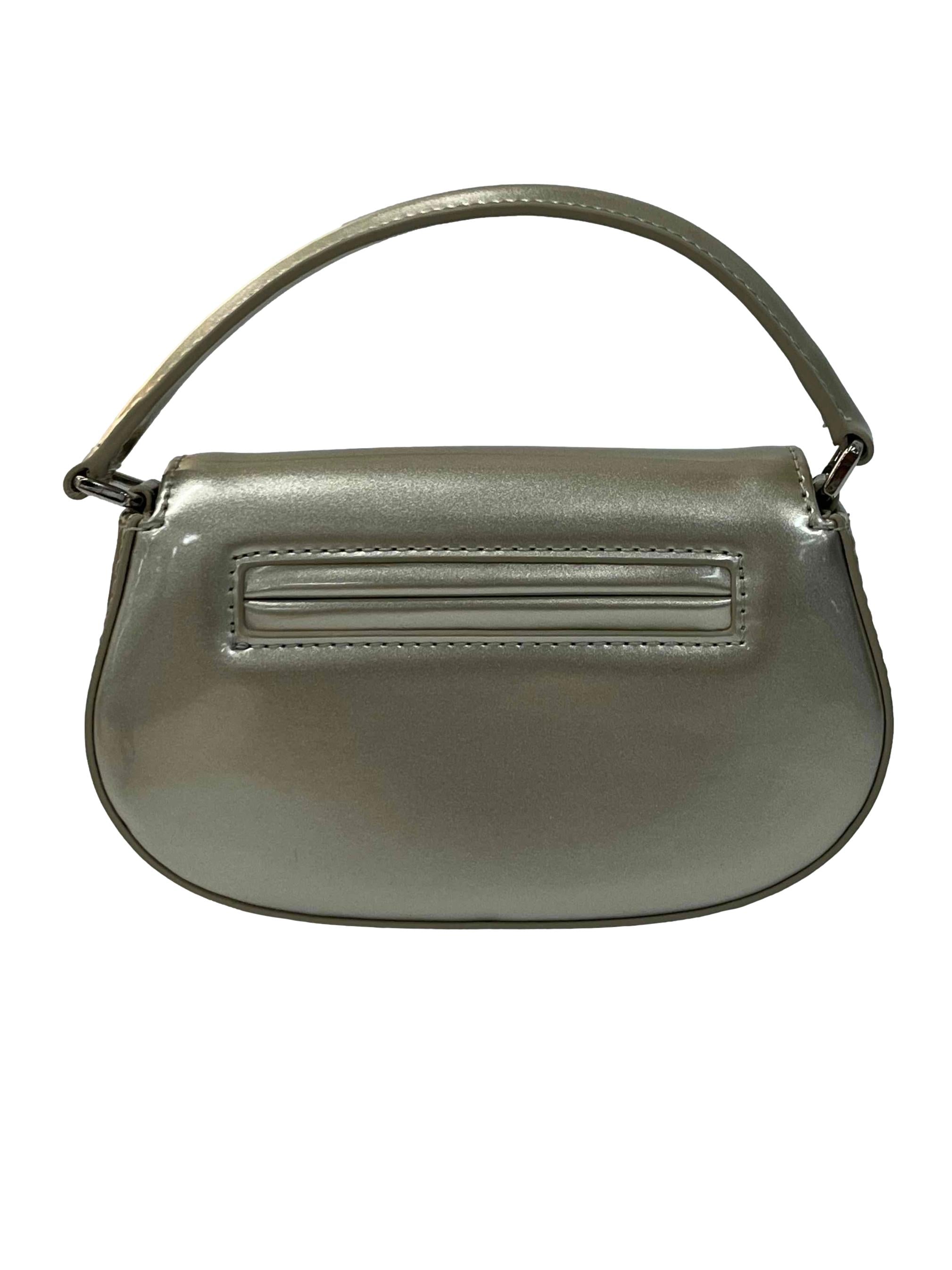 Silver Glossy Micro Handbag