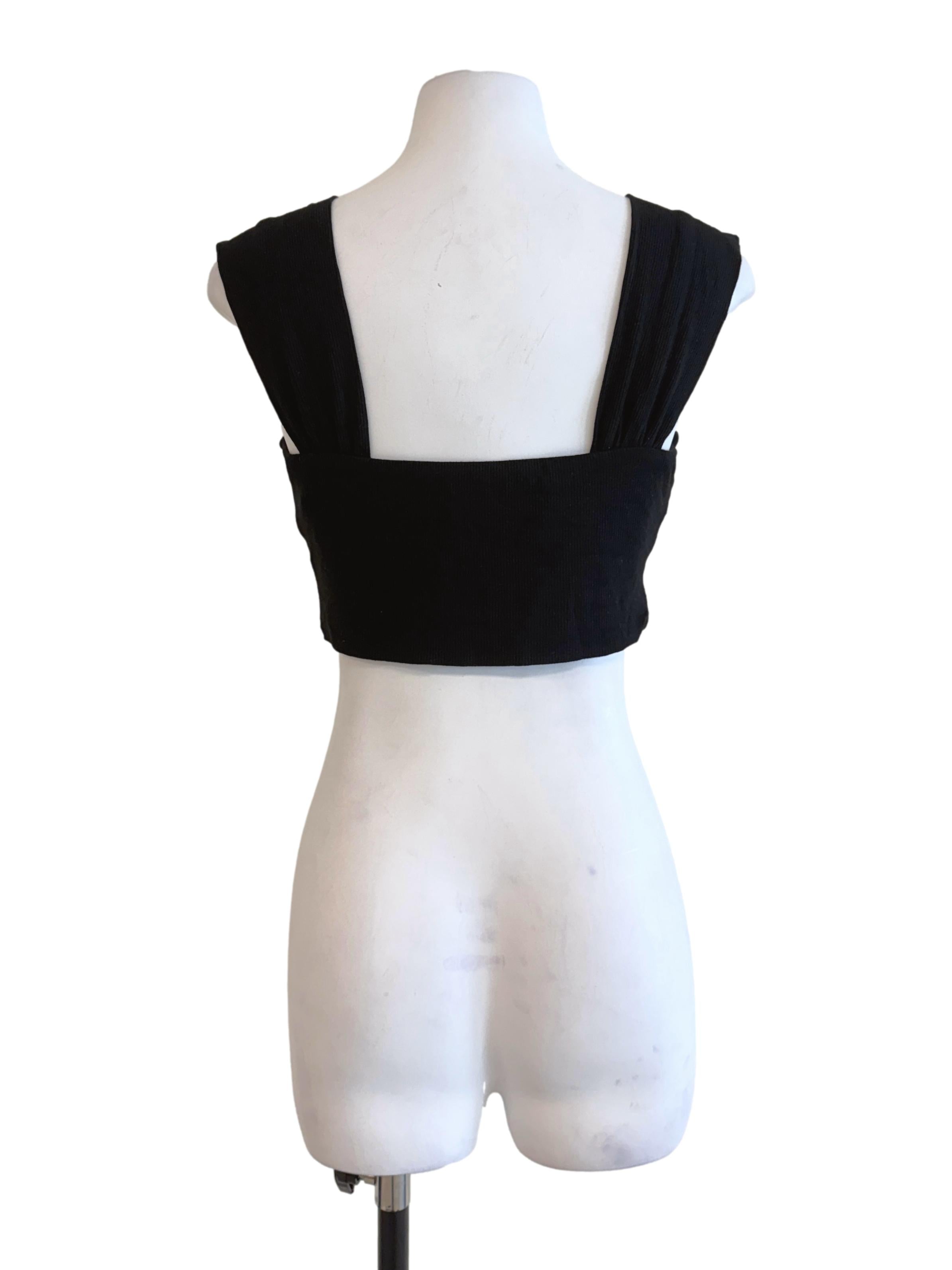 Black Knit Crop Top