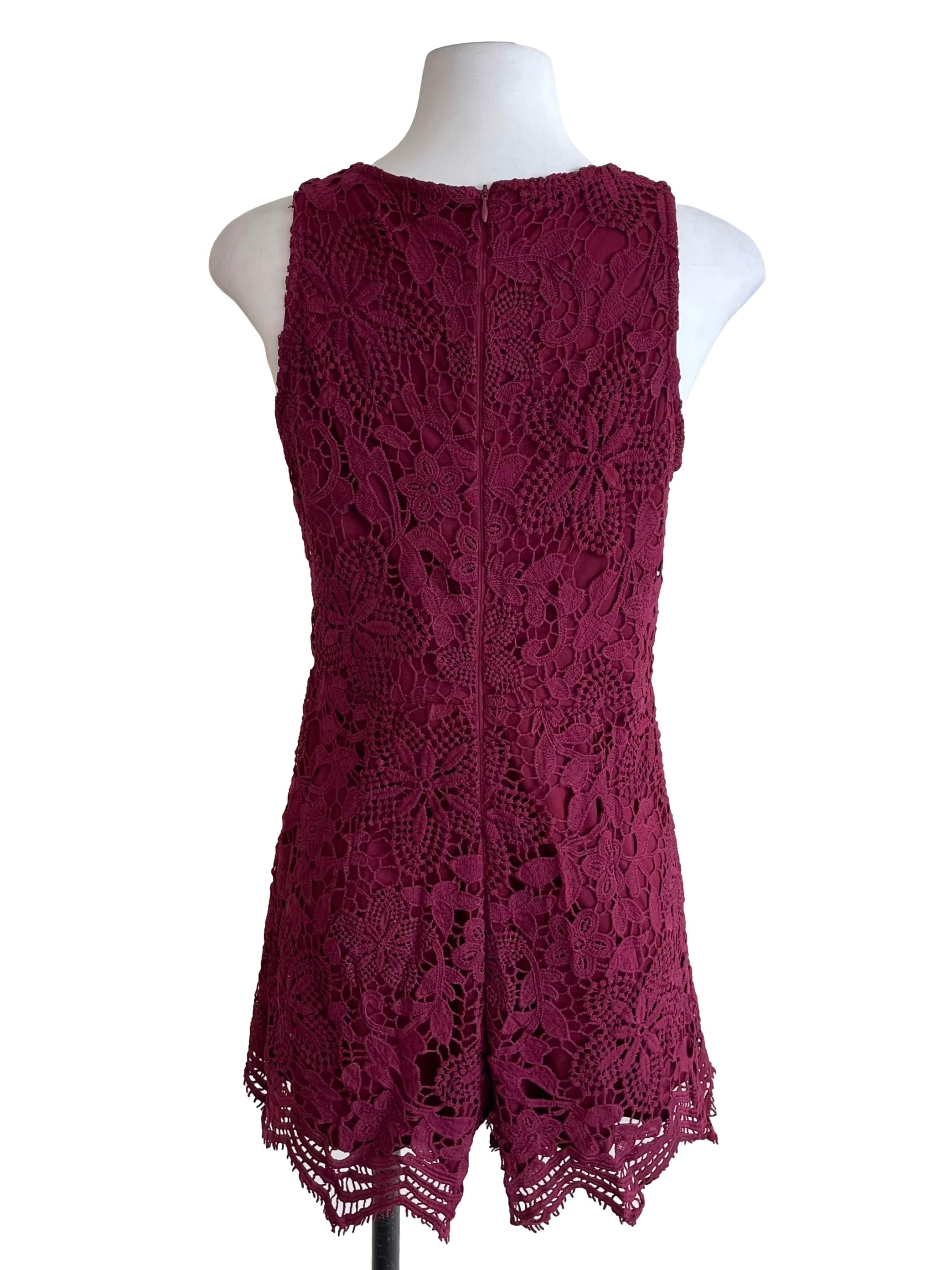 Jam Purple Embroidery Sleeveless Romper