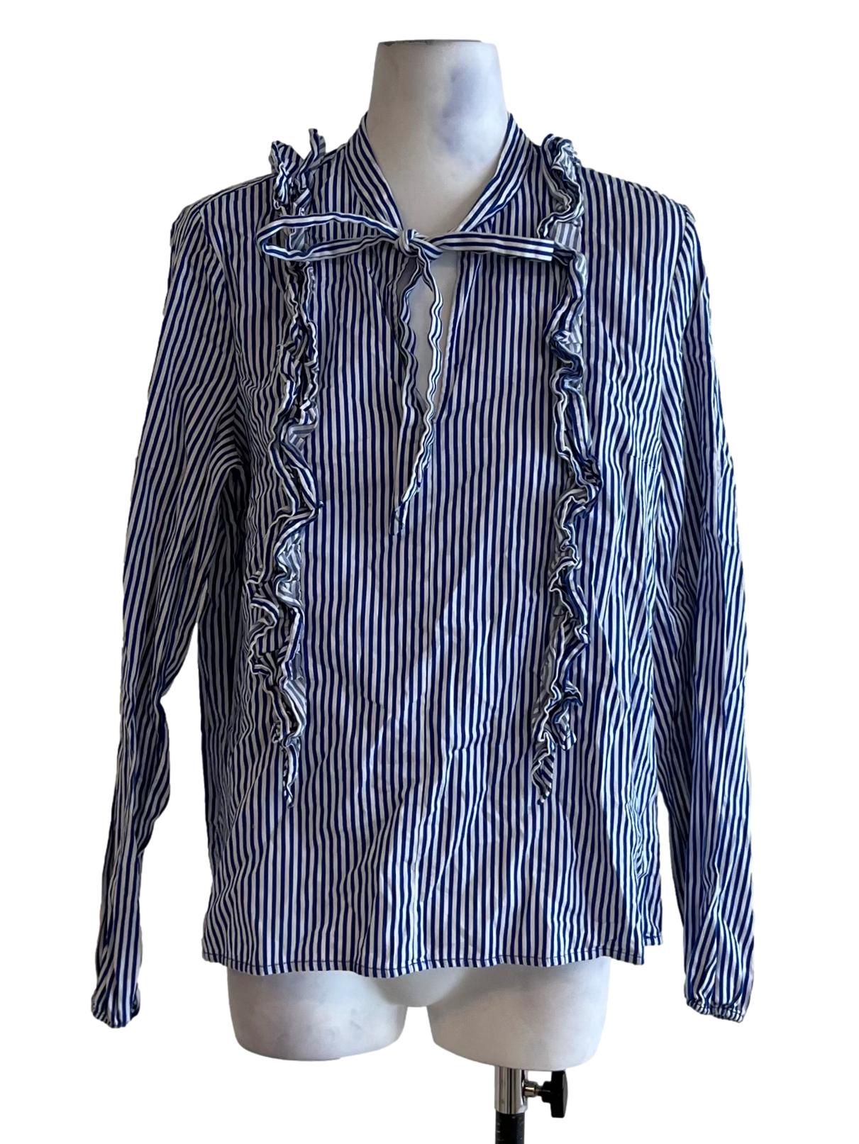 Cobalt Blue Bengal Stripe Blouse