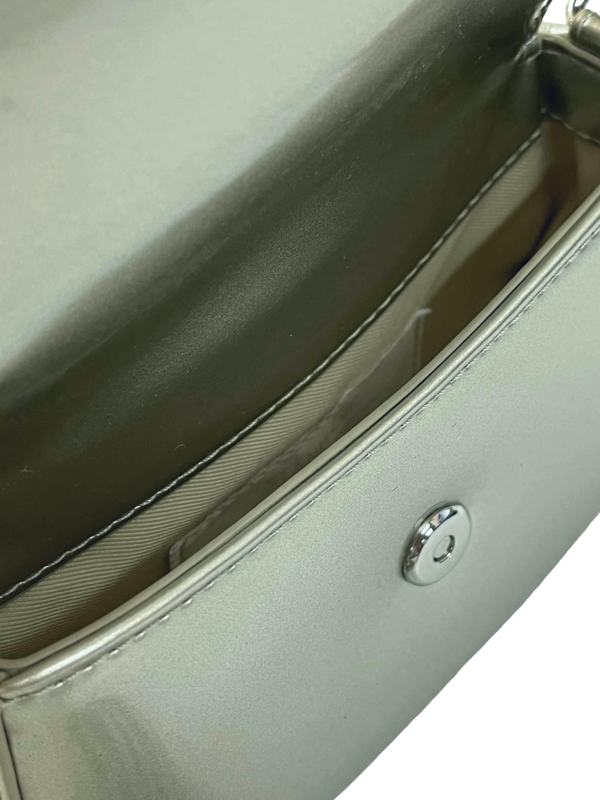 Silver Glossy Micro Handbag