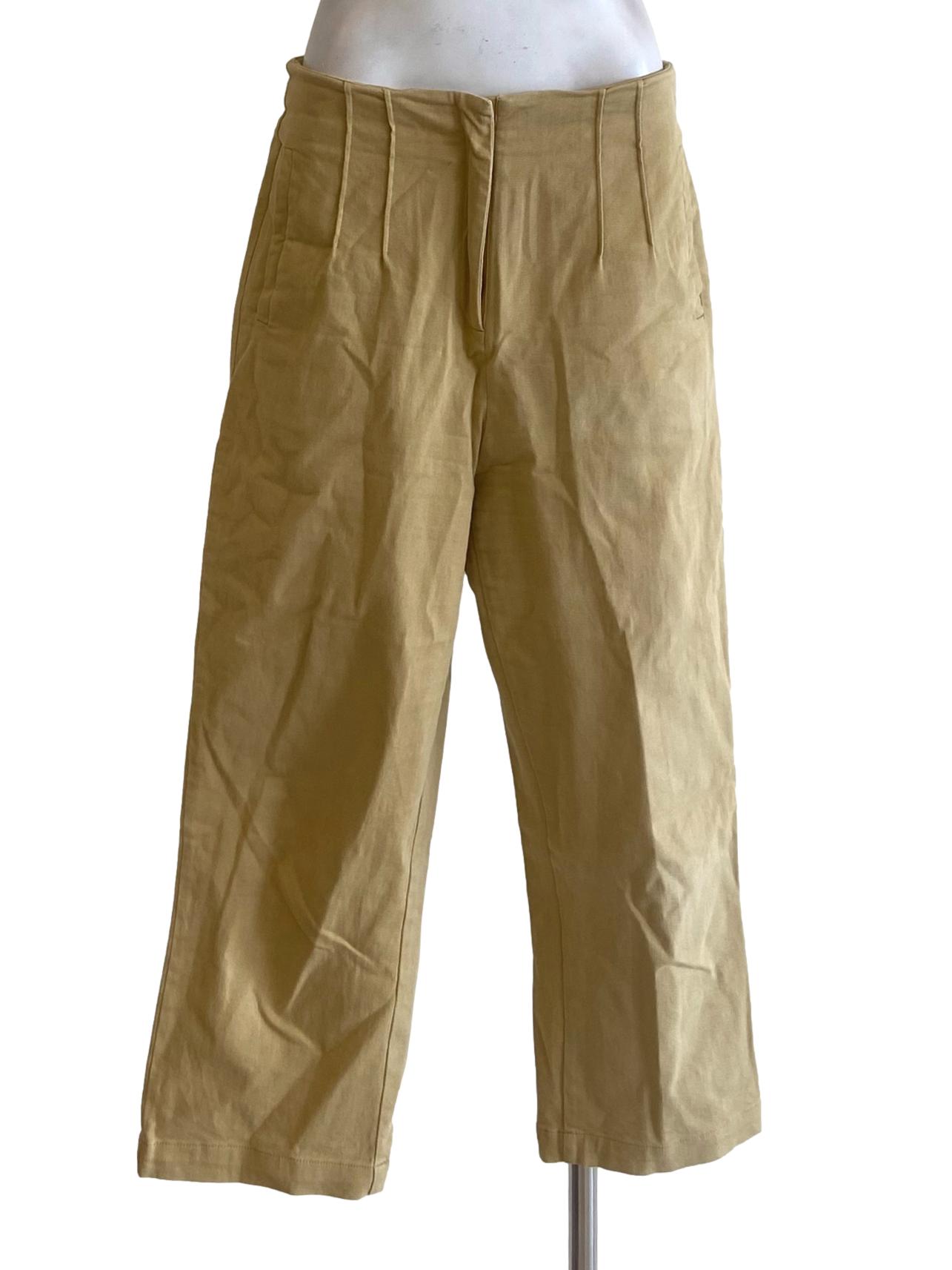 Yellow High Waist Herringbone Jeans Pants