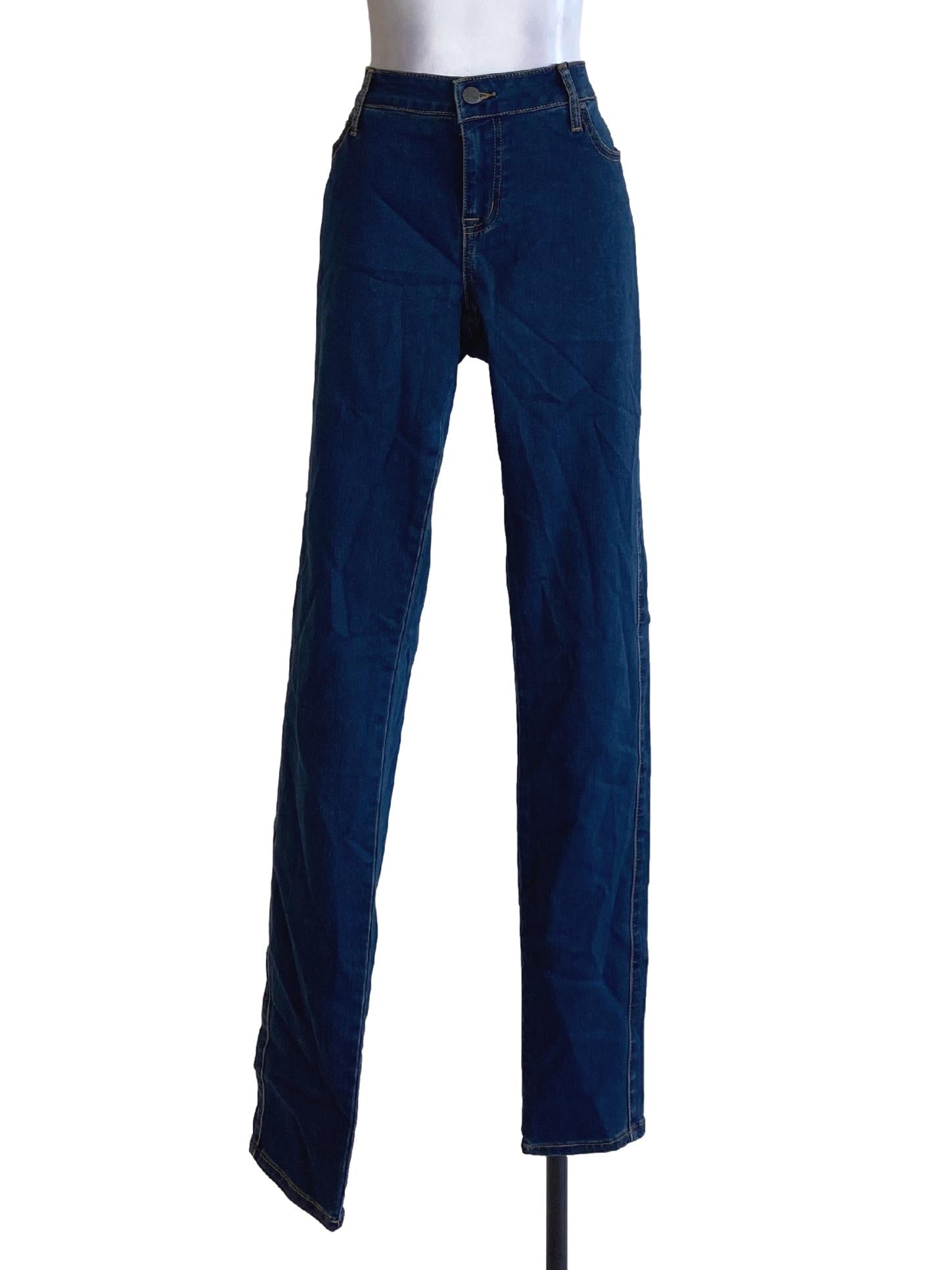 Dark Denim Blue Skinny Long Jeans