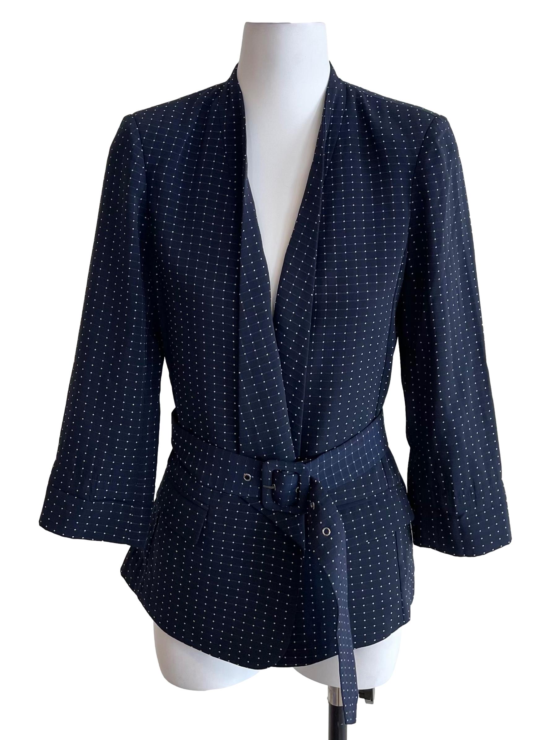 Navy Graph No Button Blazer LB