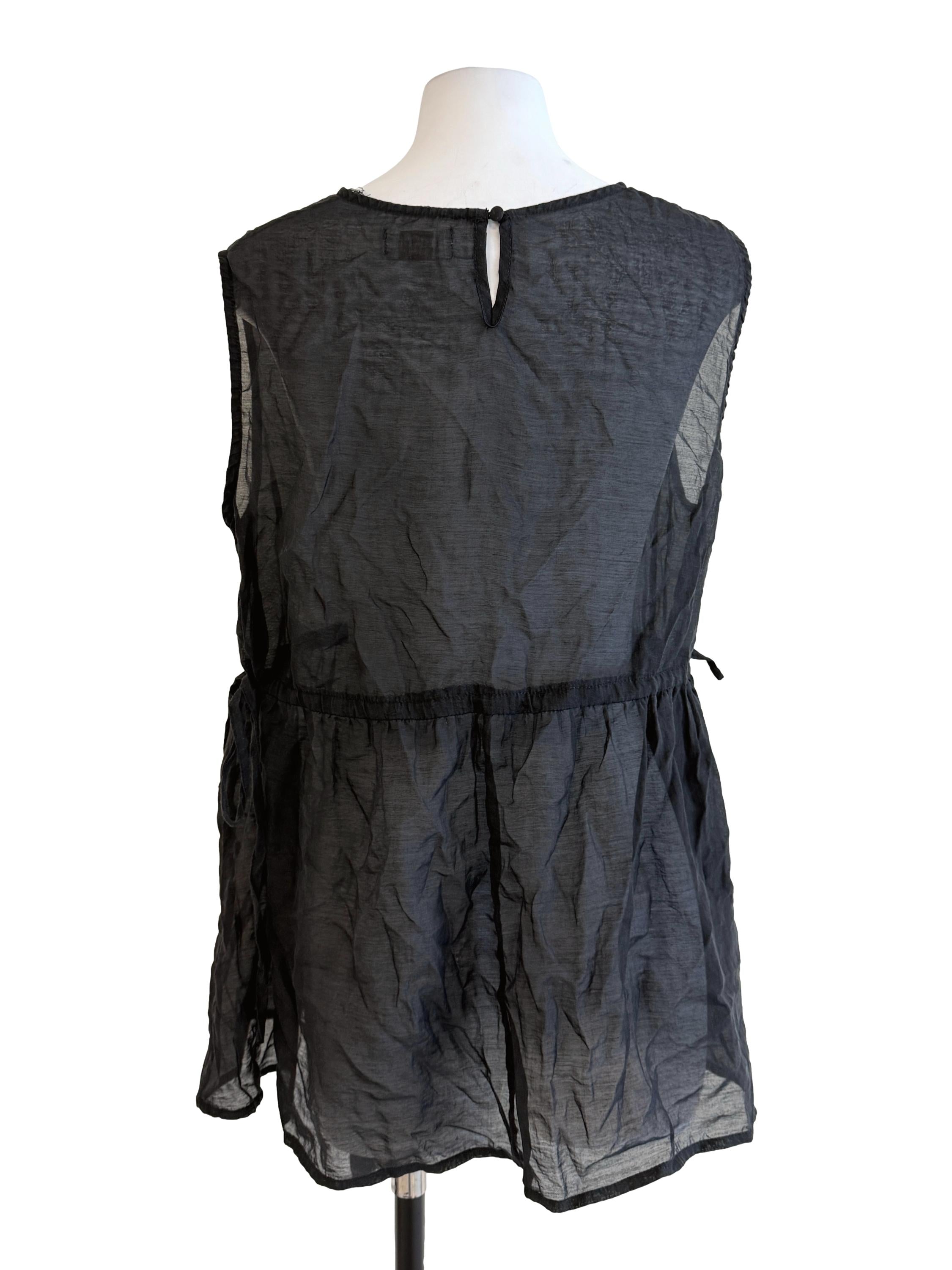 Black Sheer Peplum Top