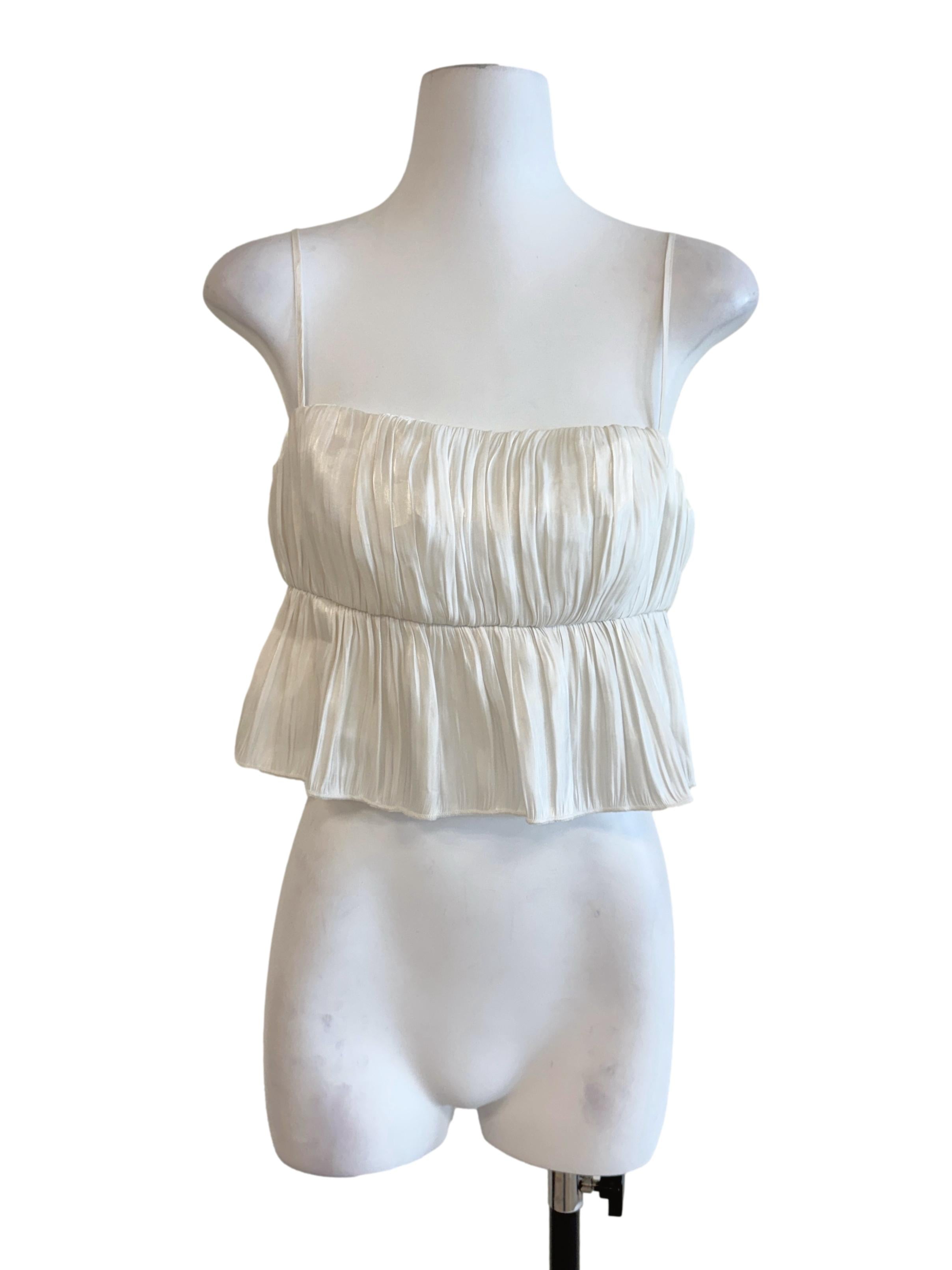 Ivory Pleated Peplum Top
