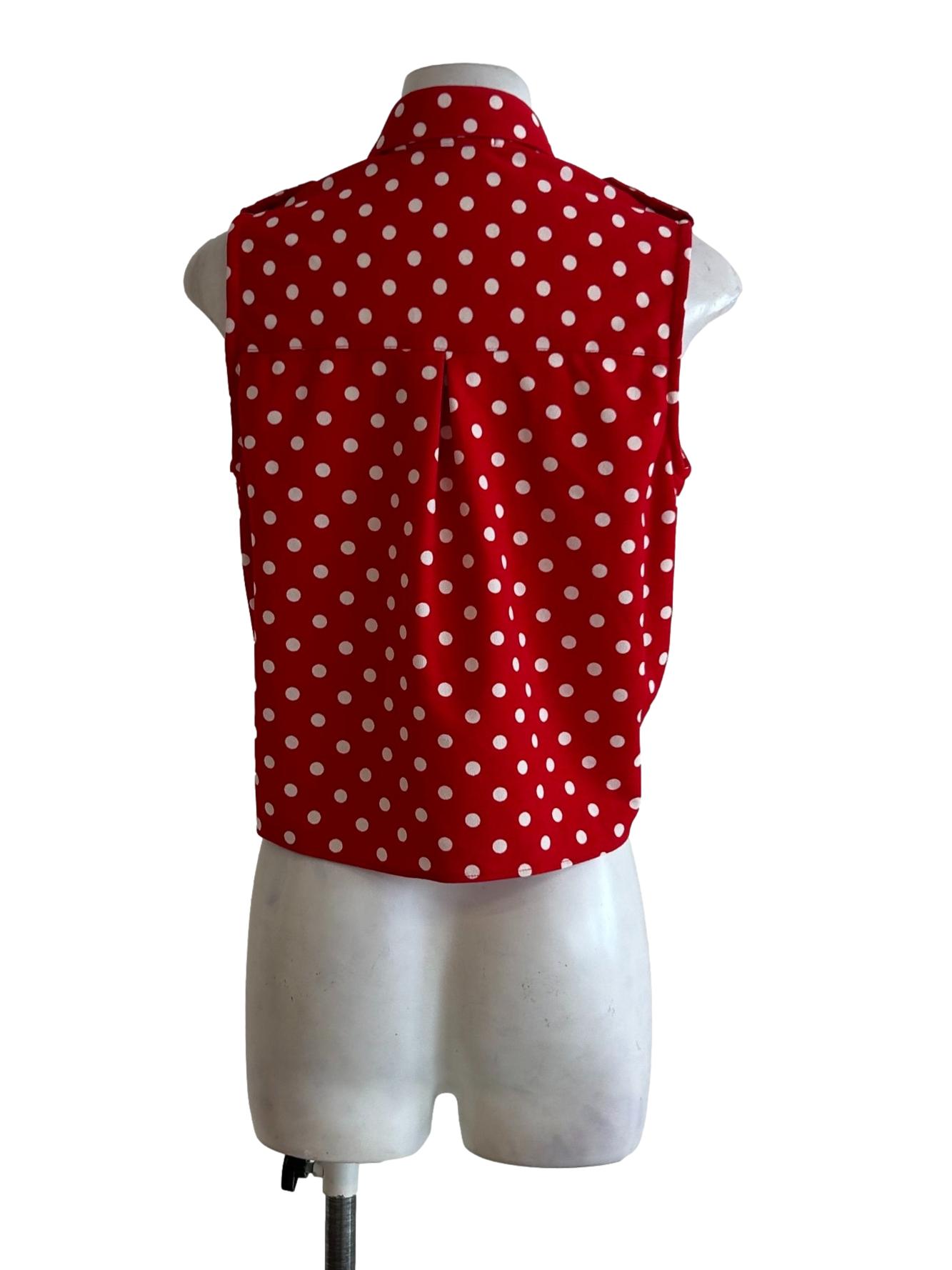Bright Red Polka Dot Shirt