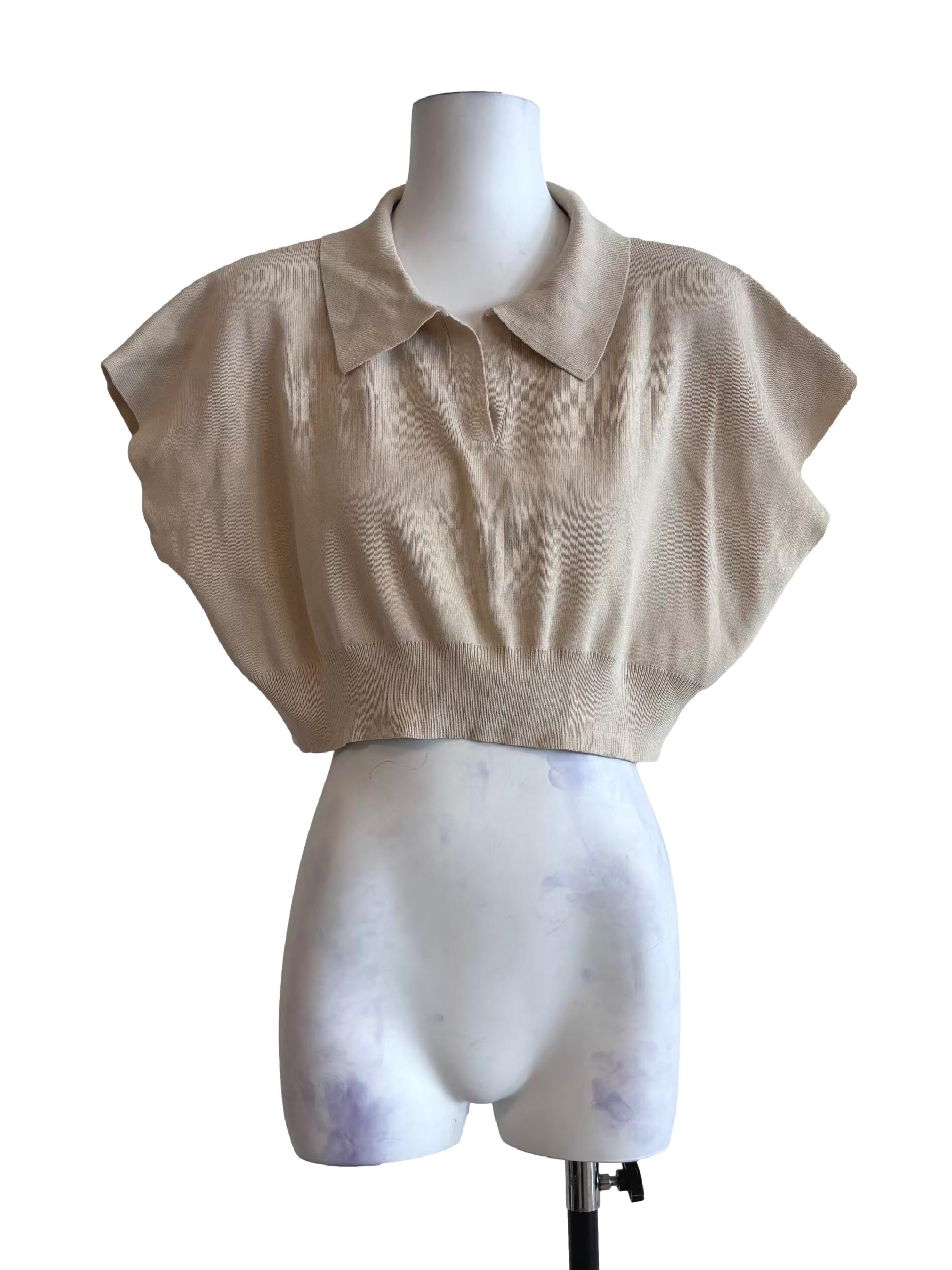 Merino Cropped Knit Top