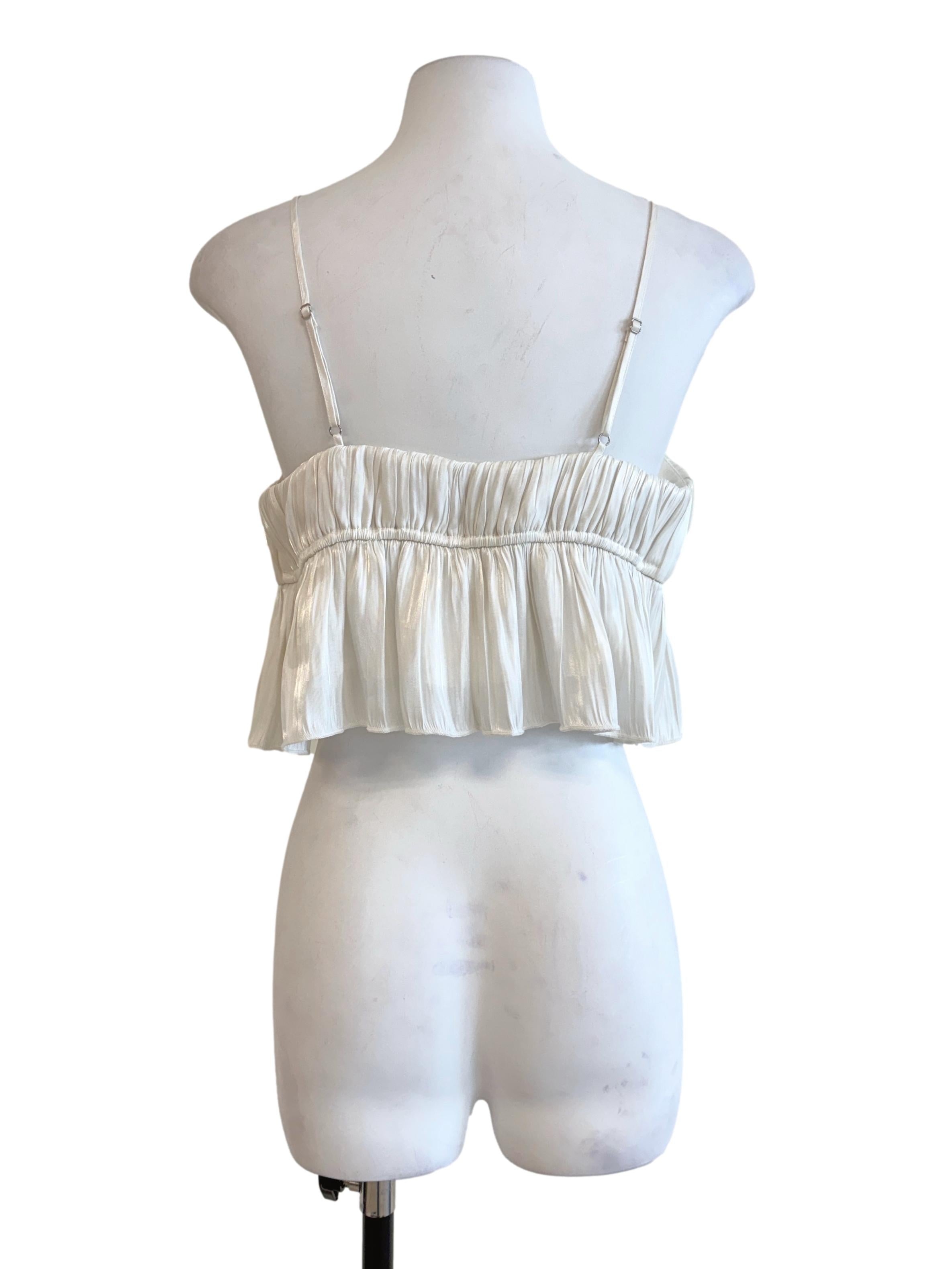 Ivory Pleated Peplum Top