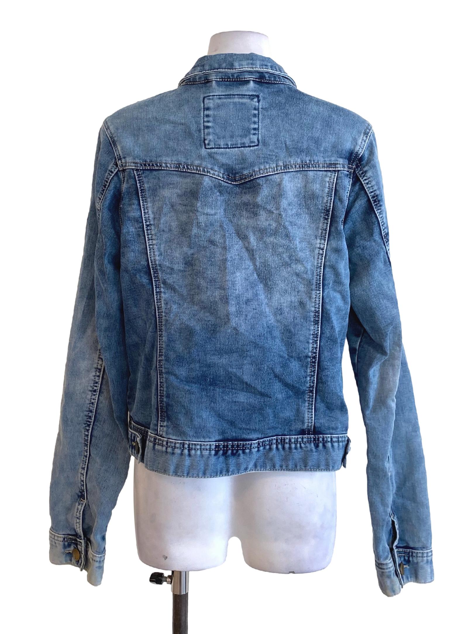 Blue Ombre Long Sleeve Buttoned Down Denim Jacket