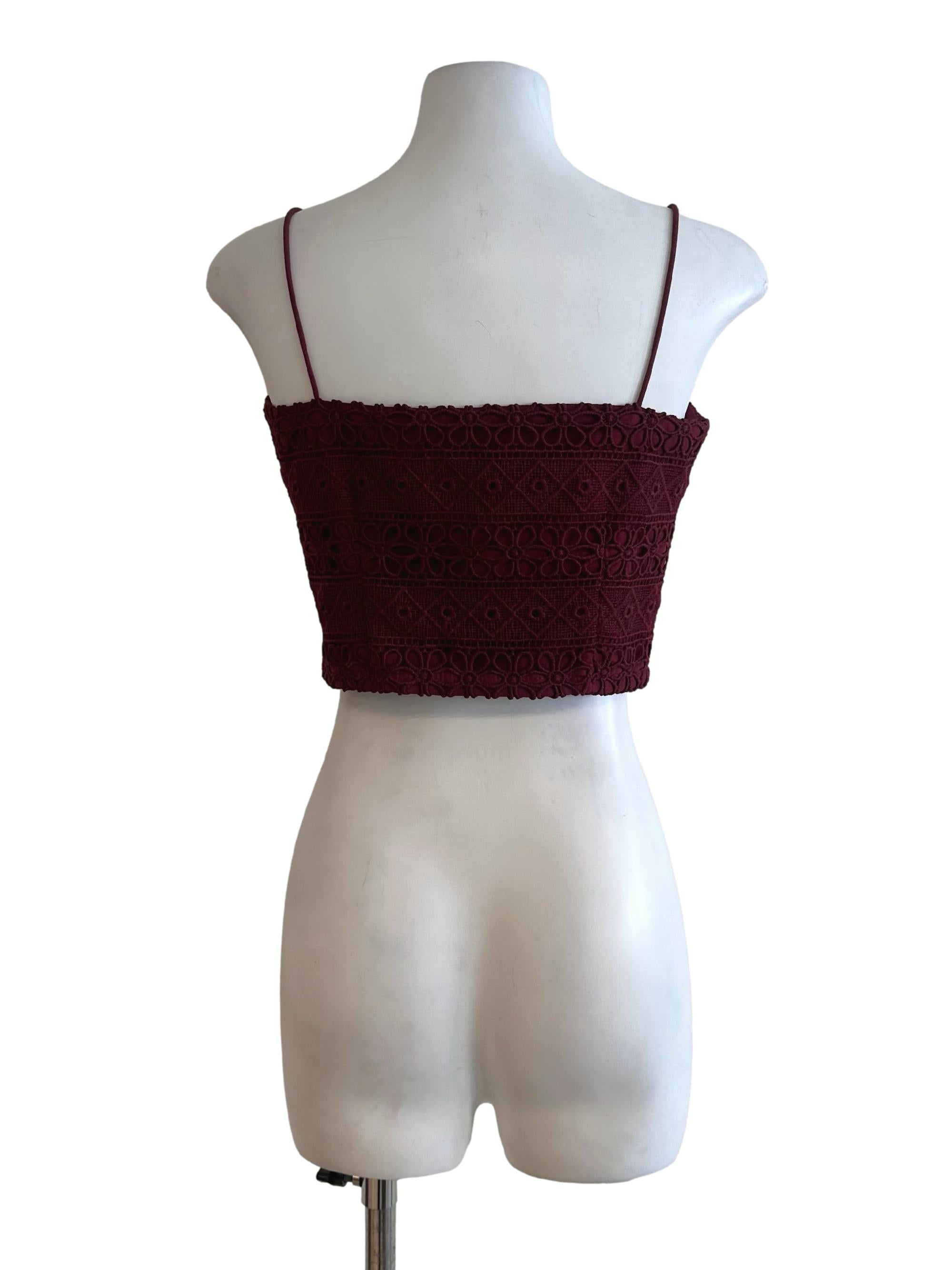 Maroon Red Lace Top