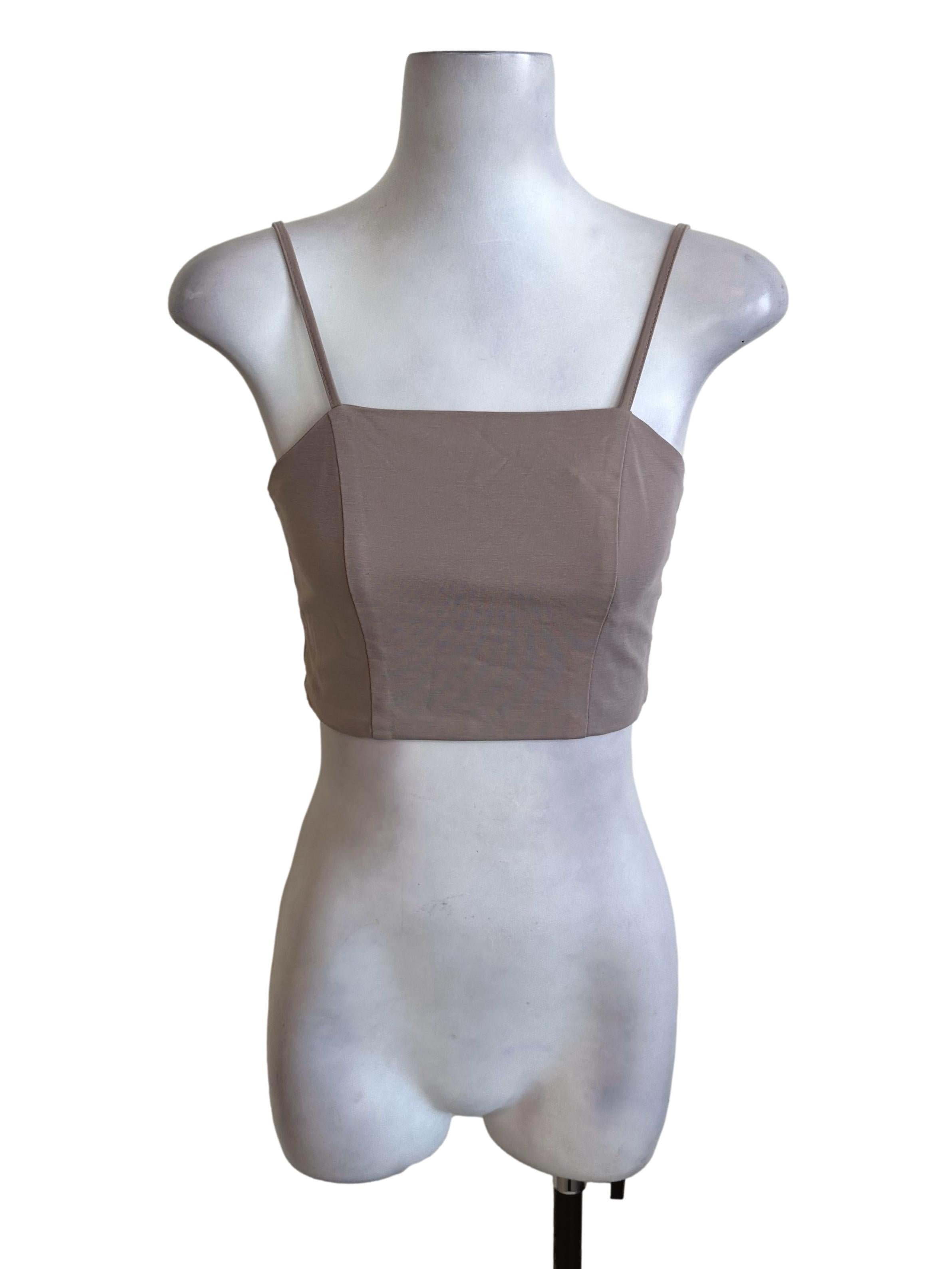 Tortilla Brown Spaghetti Strap Crop Top TEM