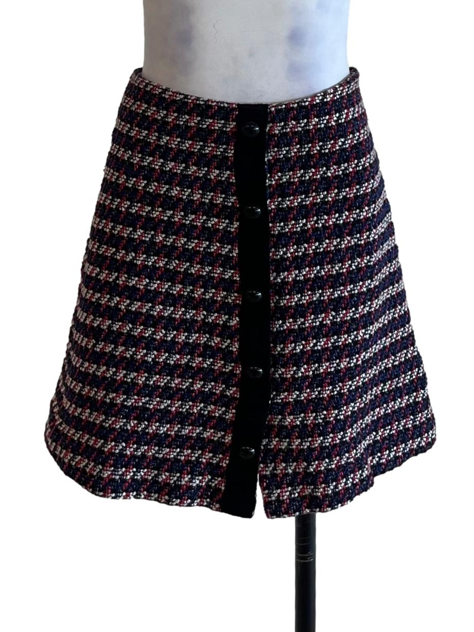 Black Shepherd Check Mini Skirt