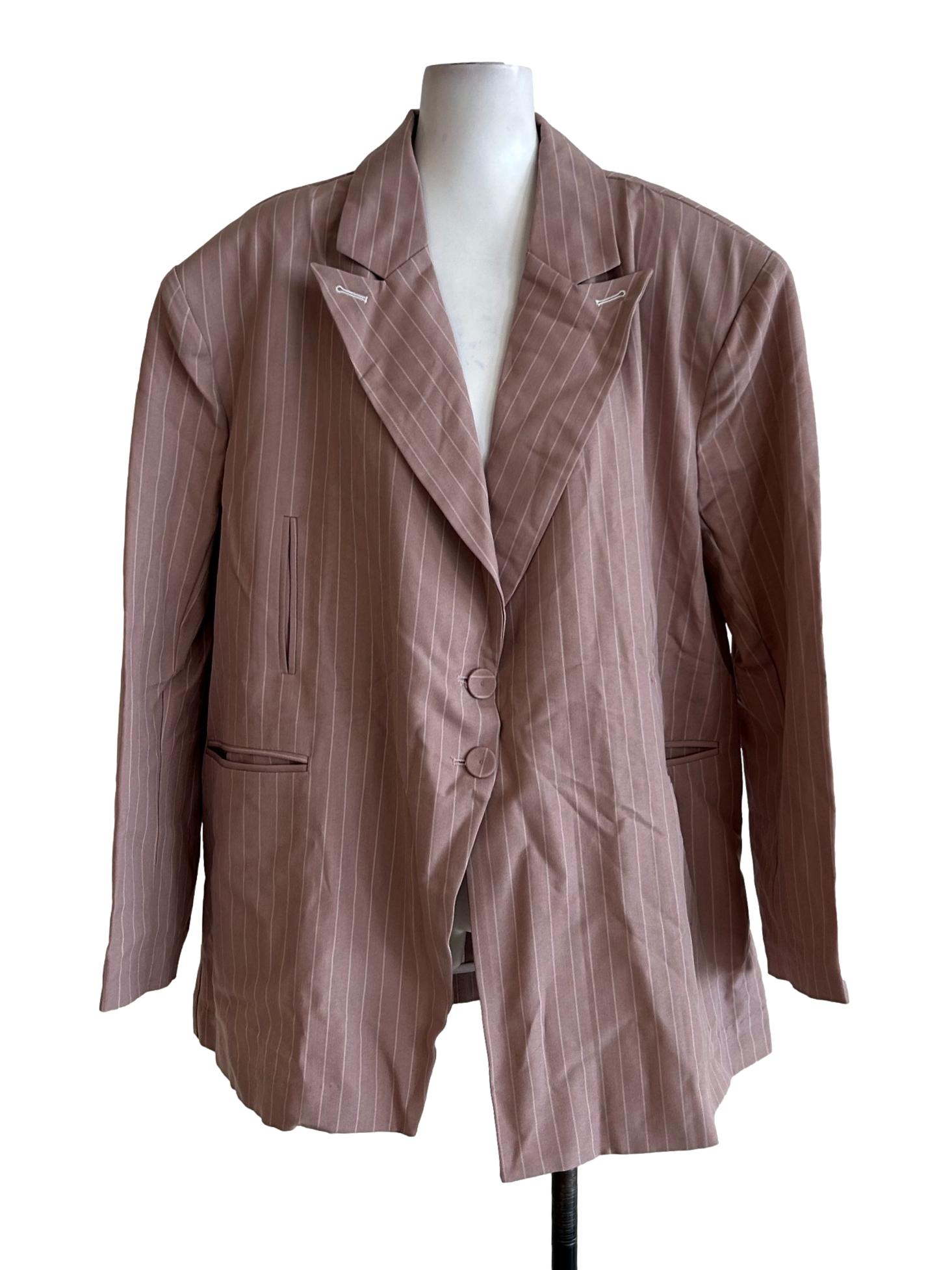 Dusty Pink Stripes Blazer