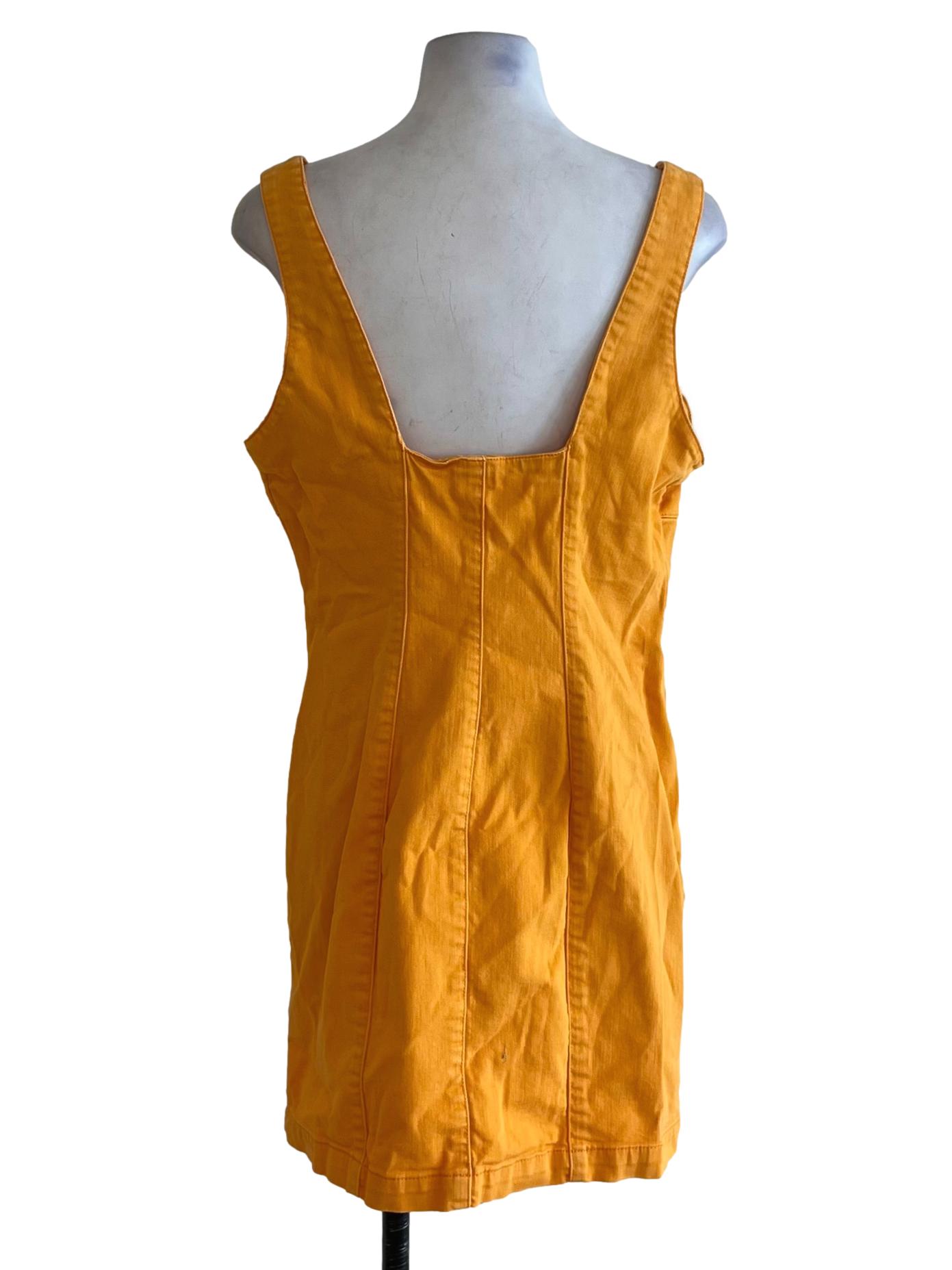 Tangerine Orange Zip Up Sheath Dress