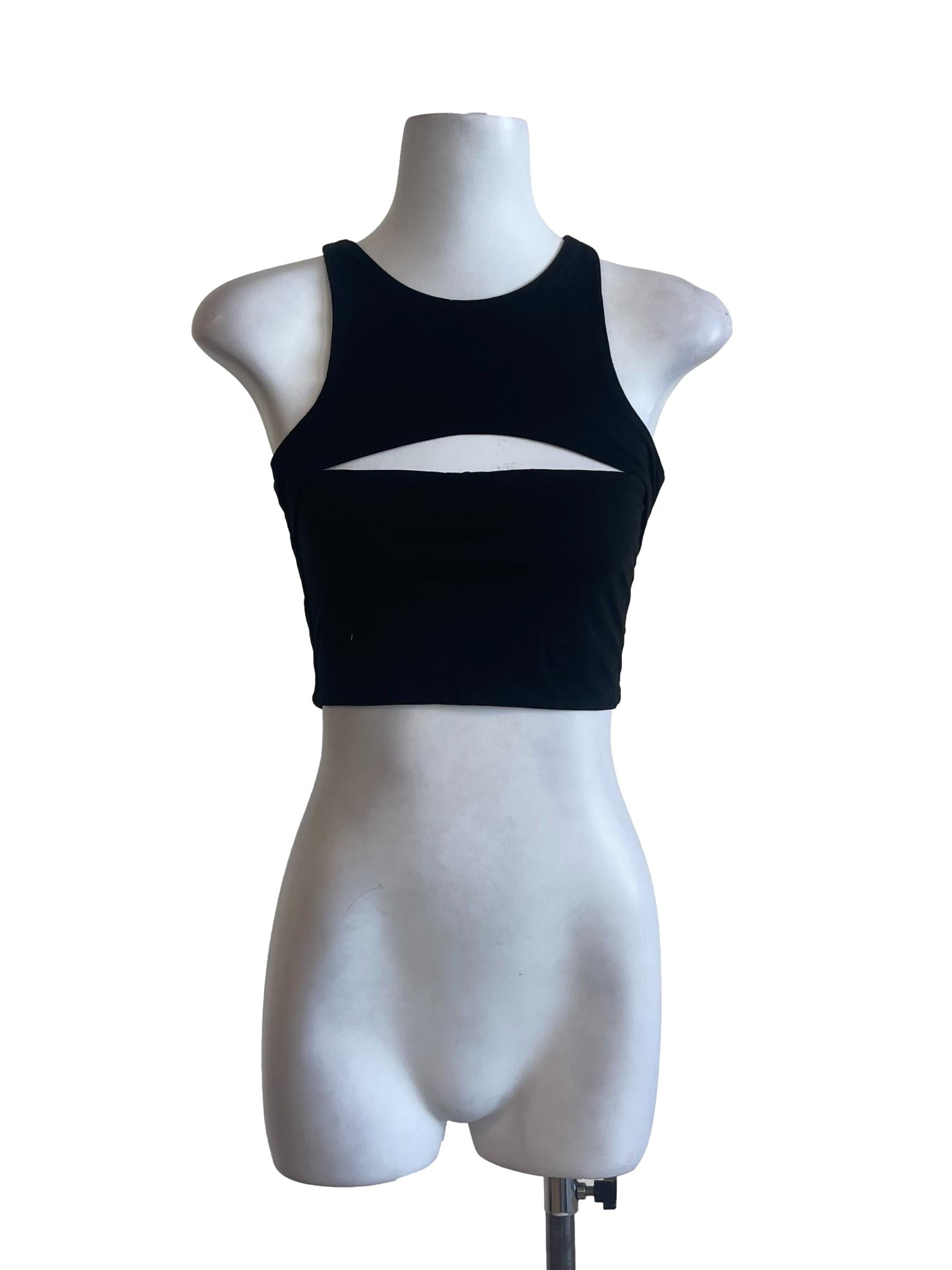 Black Slit Bust Tank Top