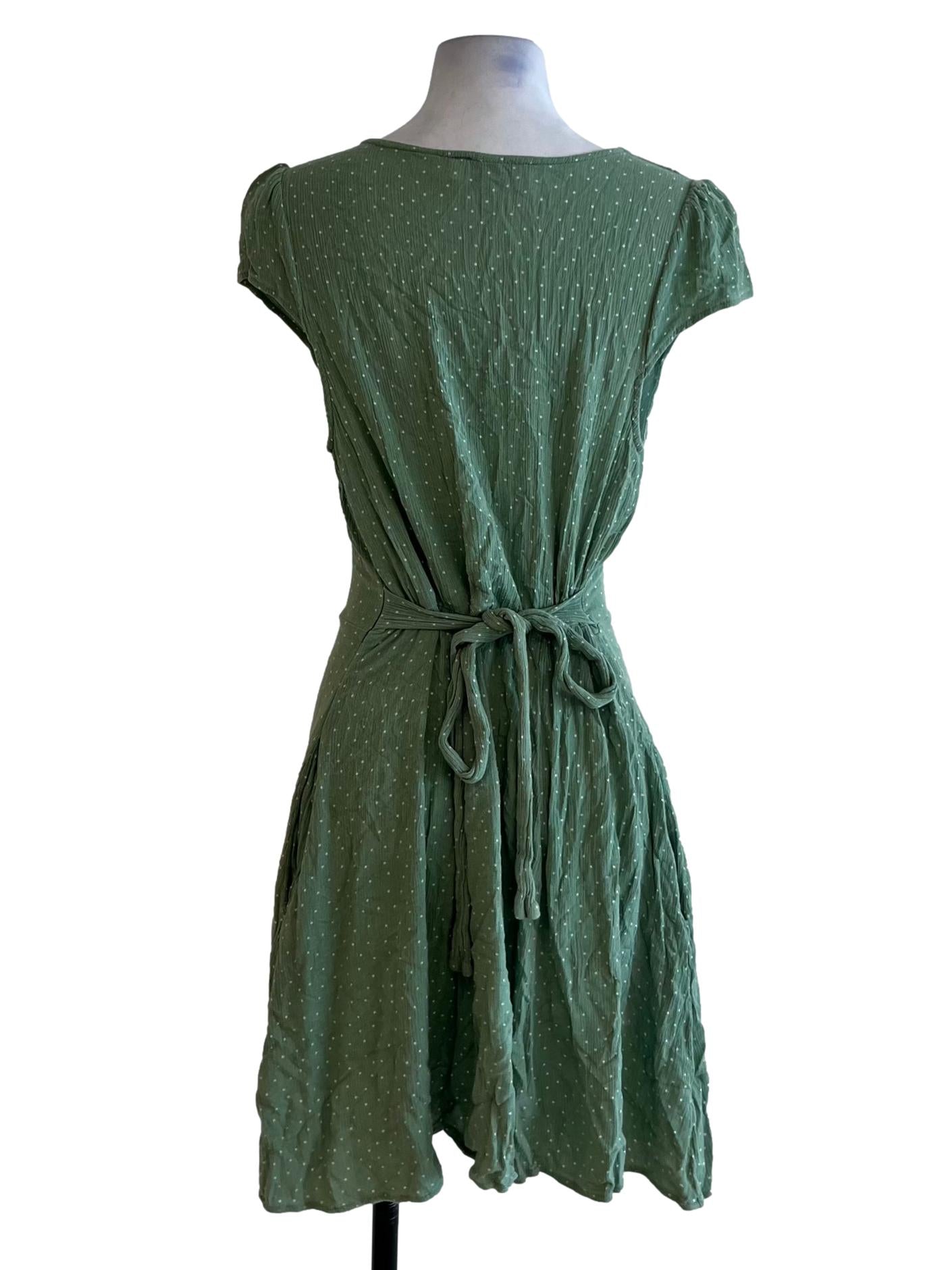 Sage Green Polka Dot Empire Dress