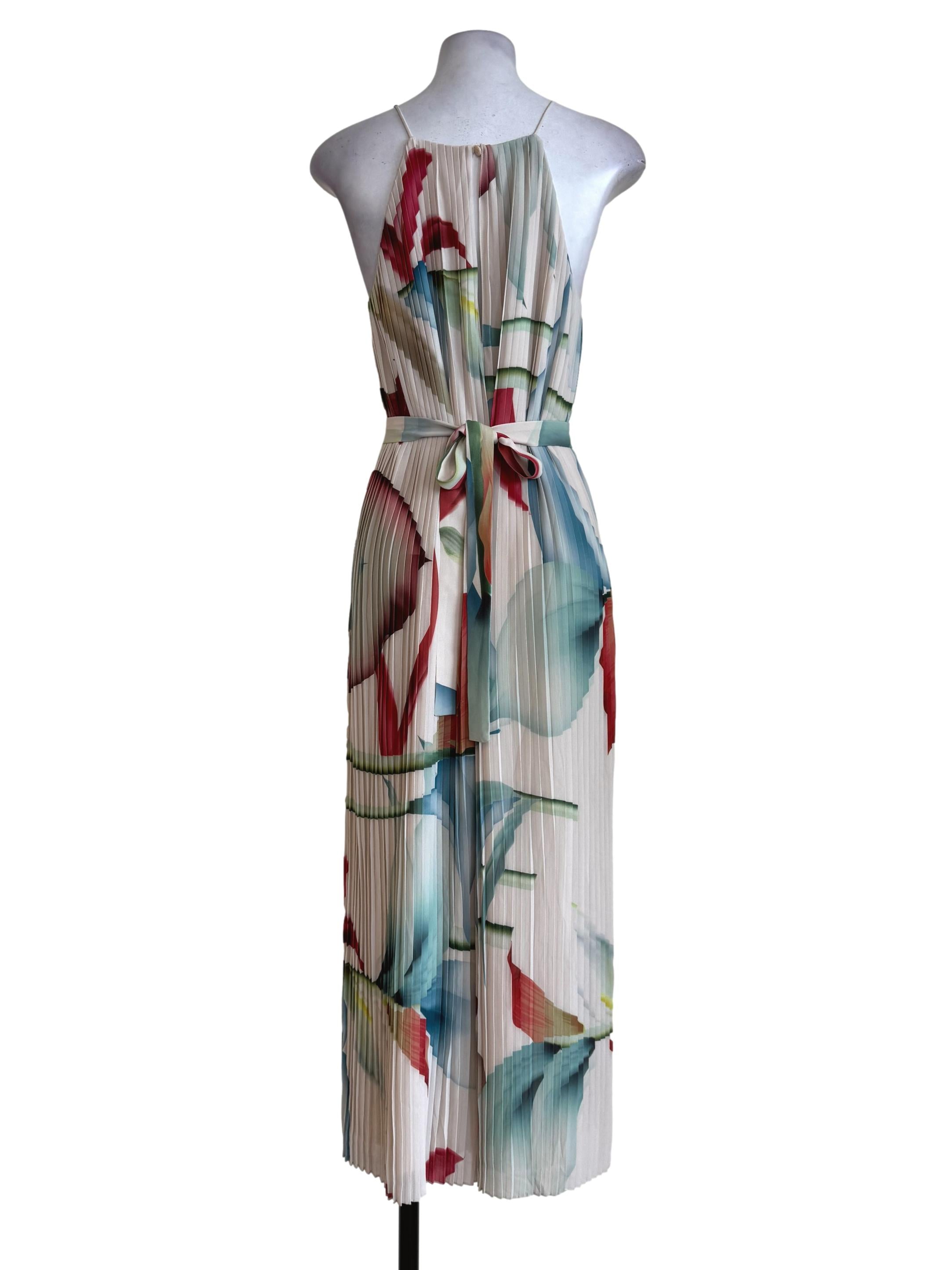 Multi-Color Pleated Sleeveless Jumpsuit