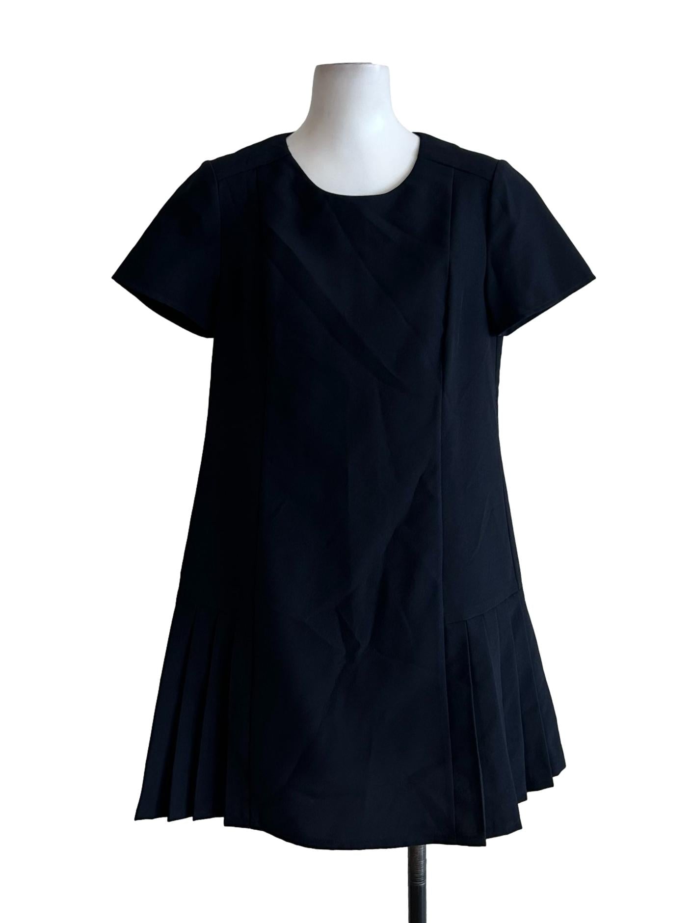 Dark Blue Pleated Dress