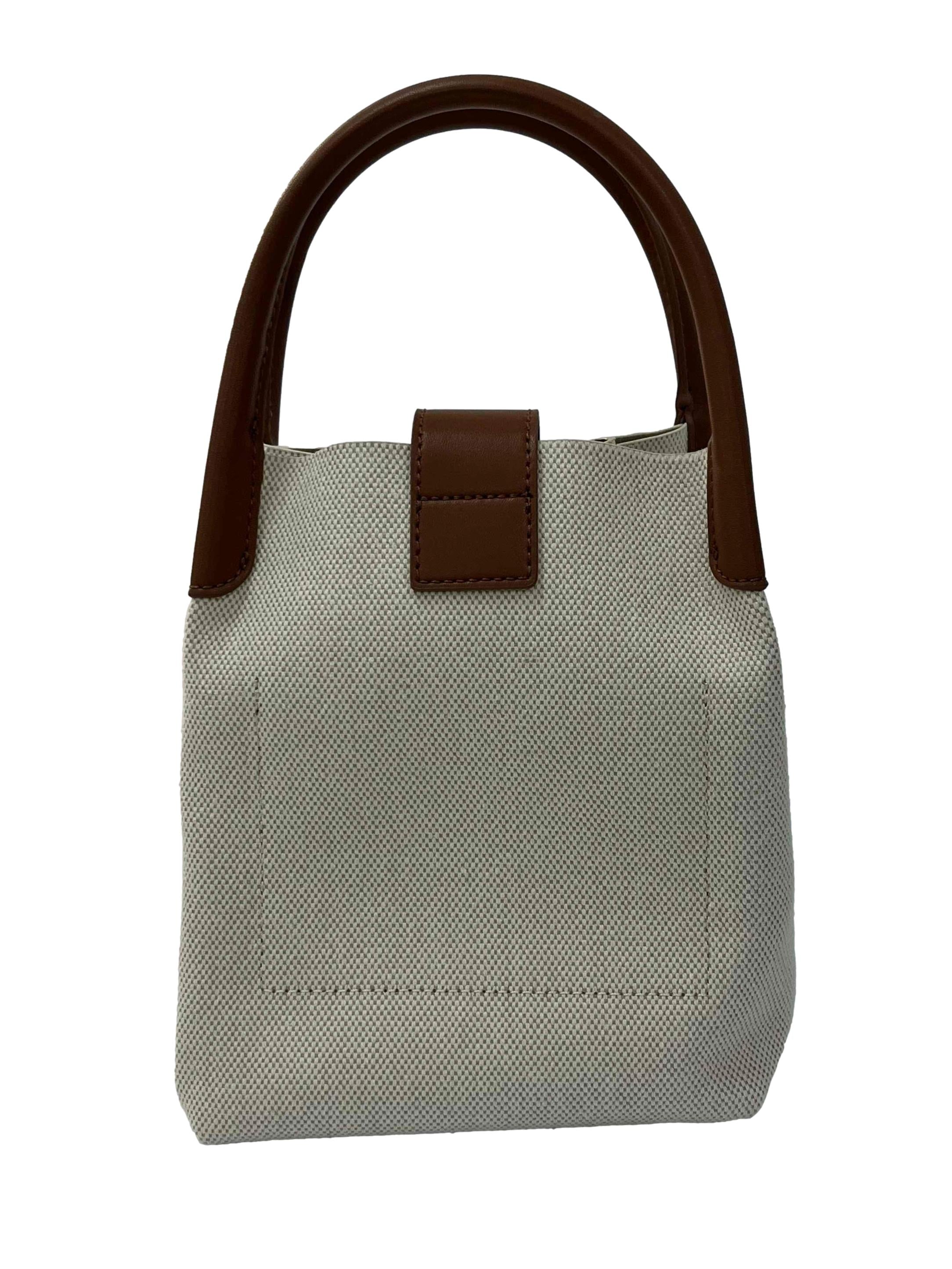 Tan Aubrielle Canva Bucket Bag