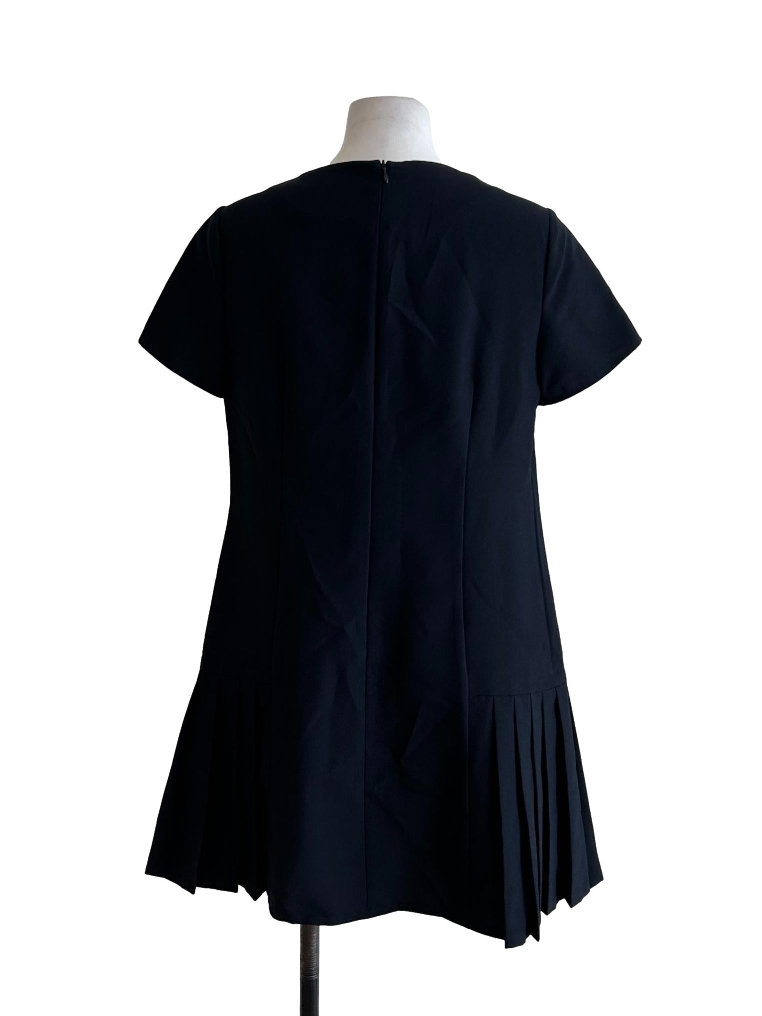 Dark Blue Pleated Dress