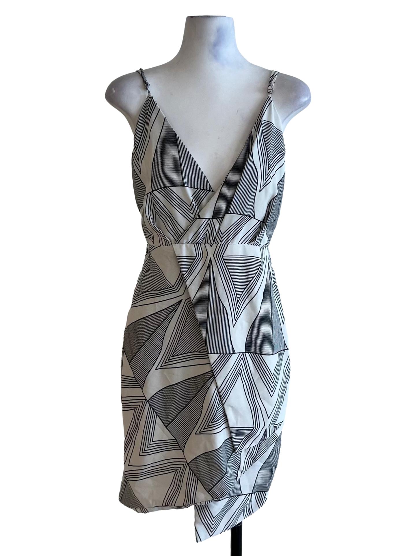 White Abstract Babydoll Dress