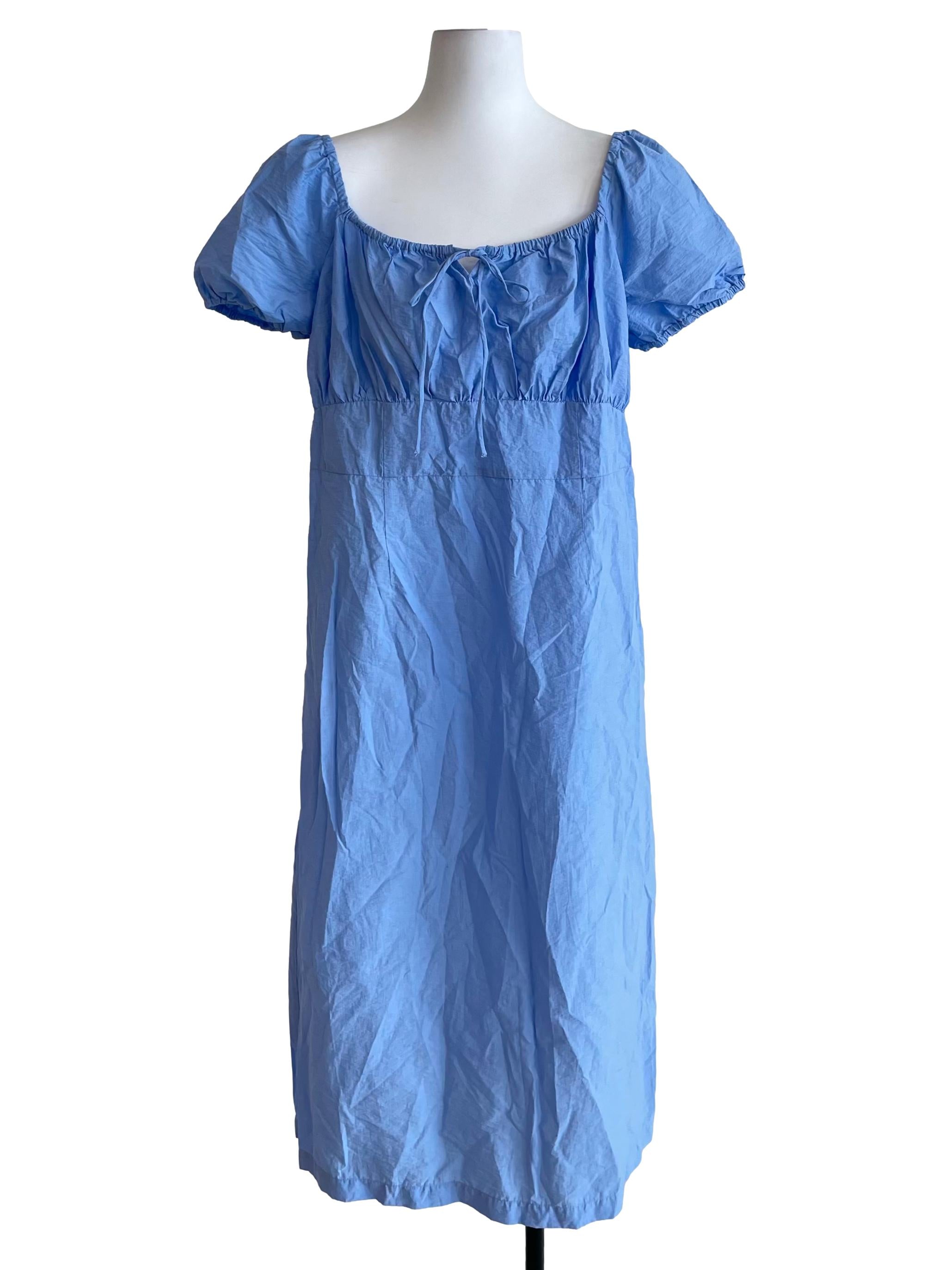 Cool Blue Milkmaid Straight Dress