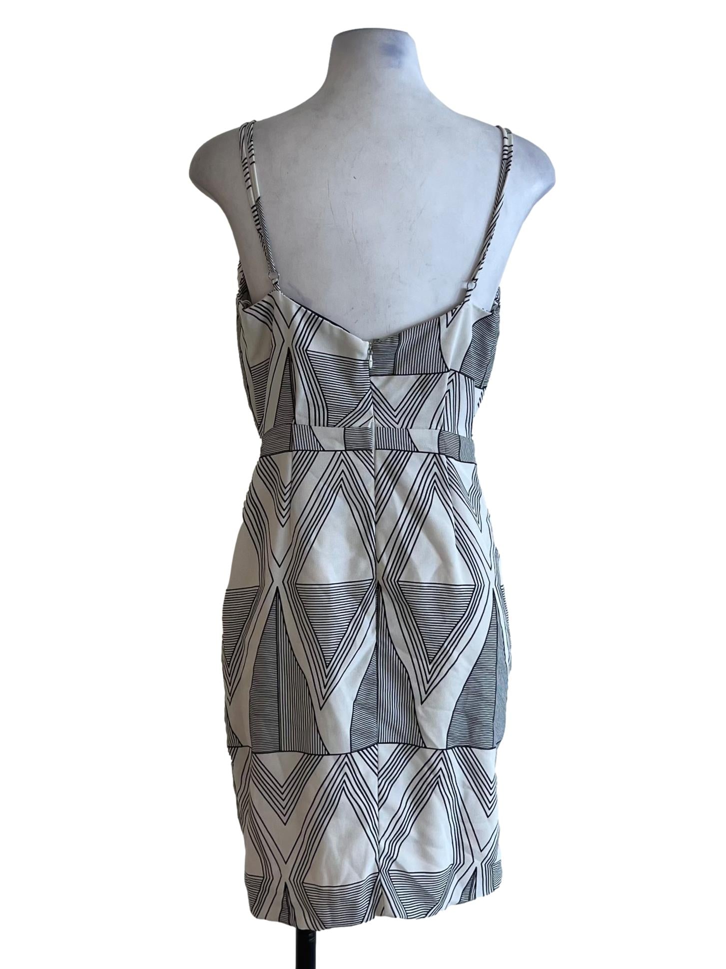 White Abstract Babydoll Dress