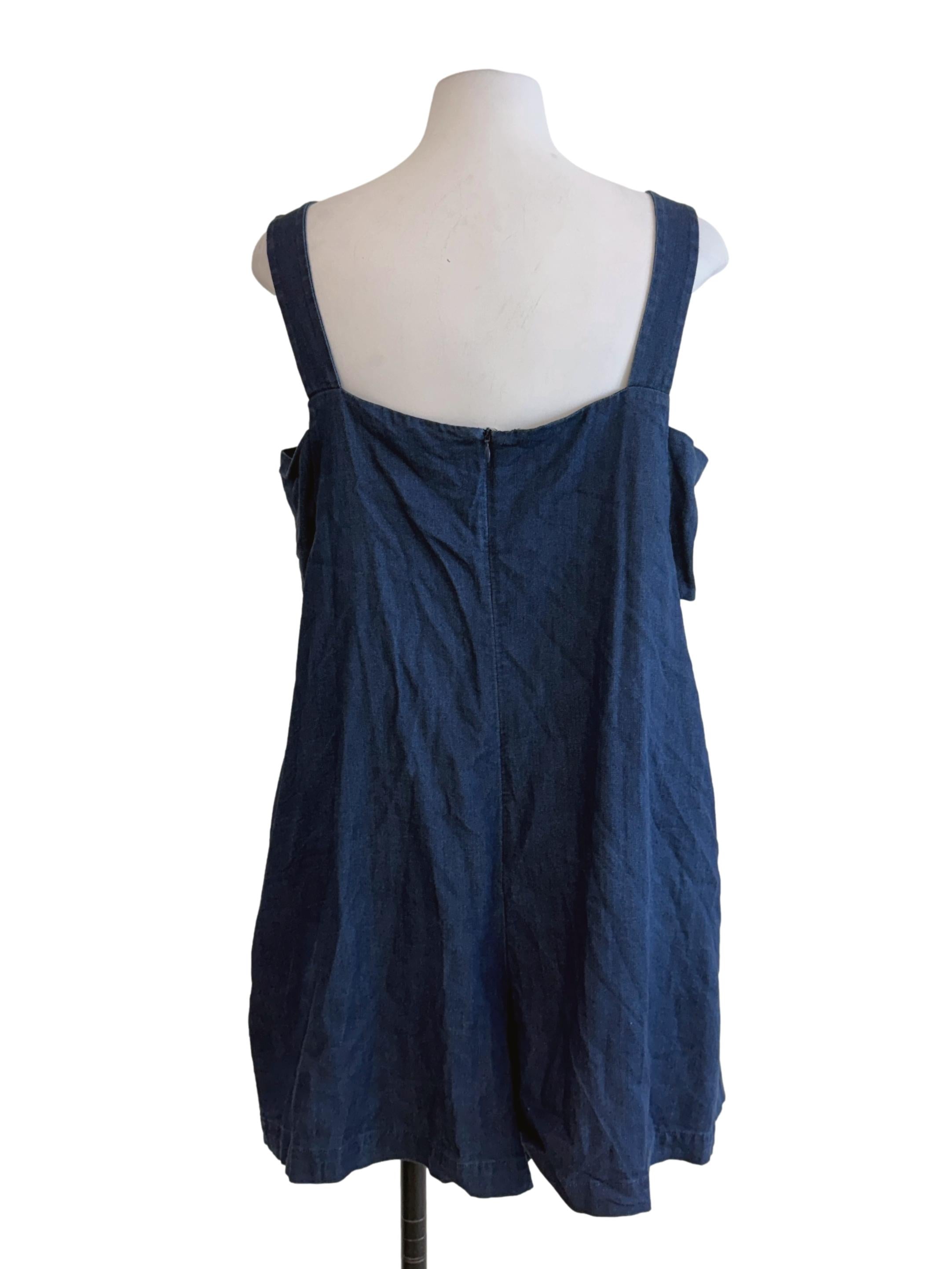 Navy Square Neck Romper LB