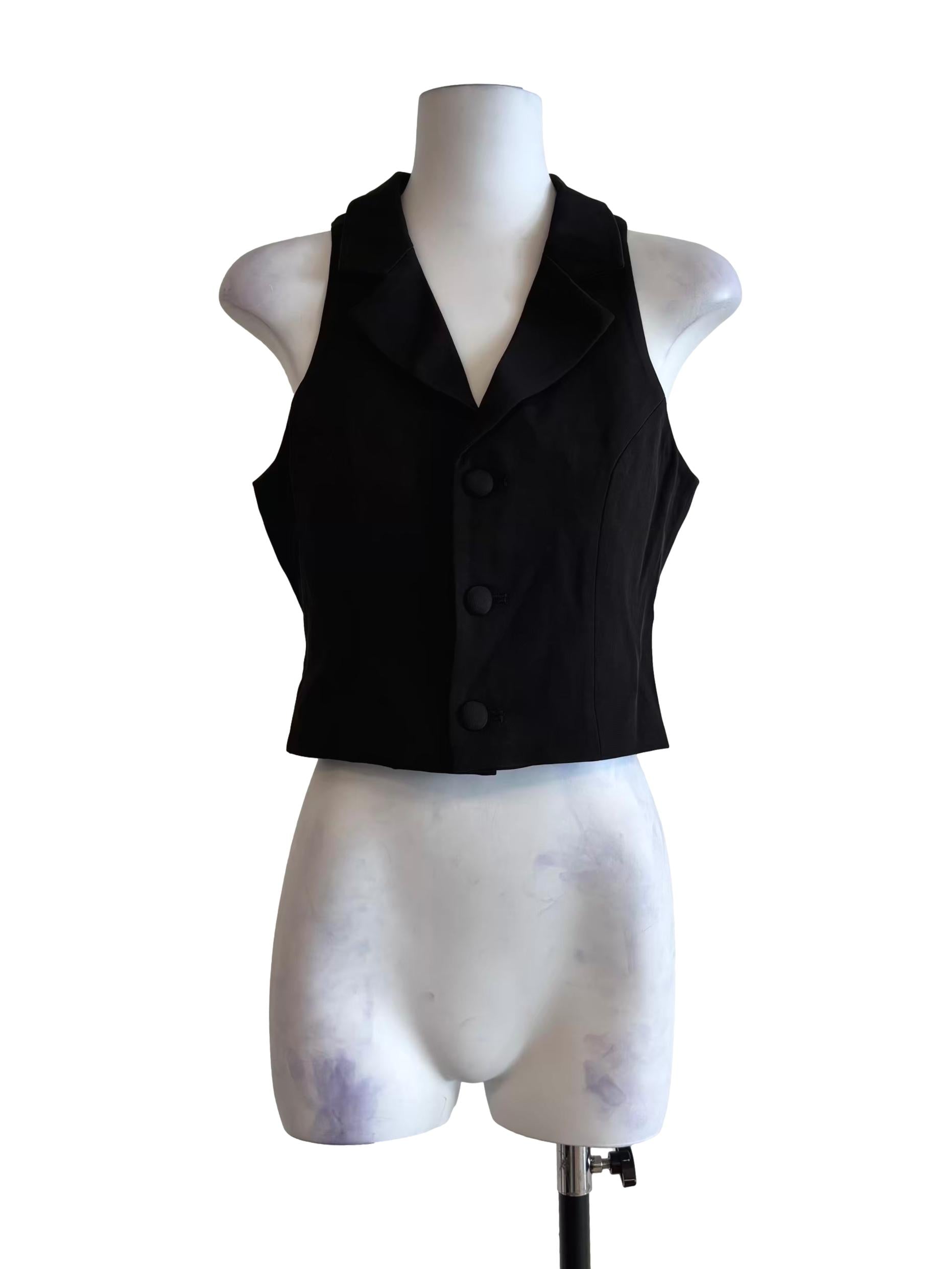 Slate Black Fitted Button Top