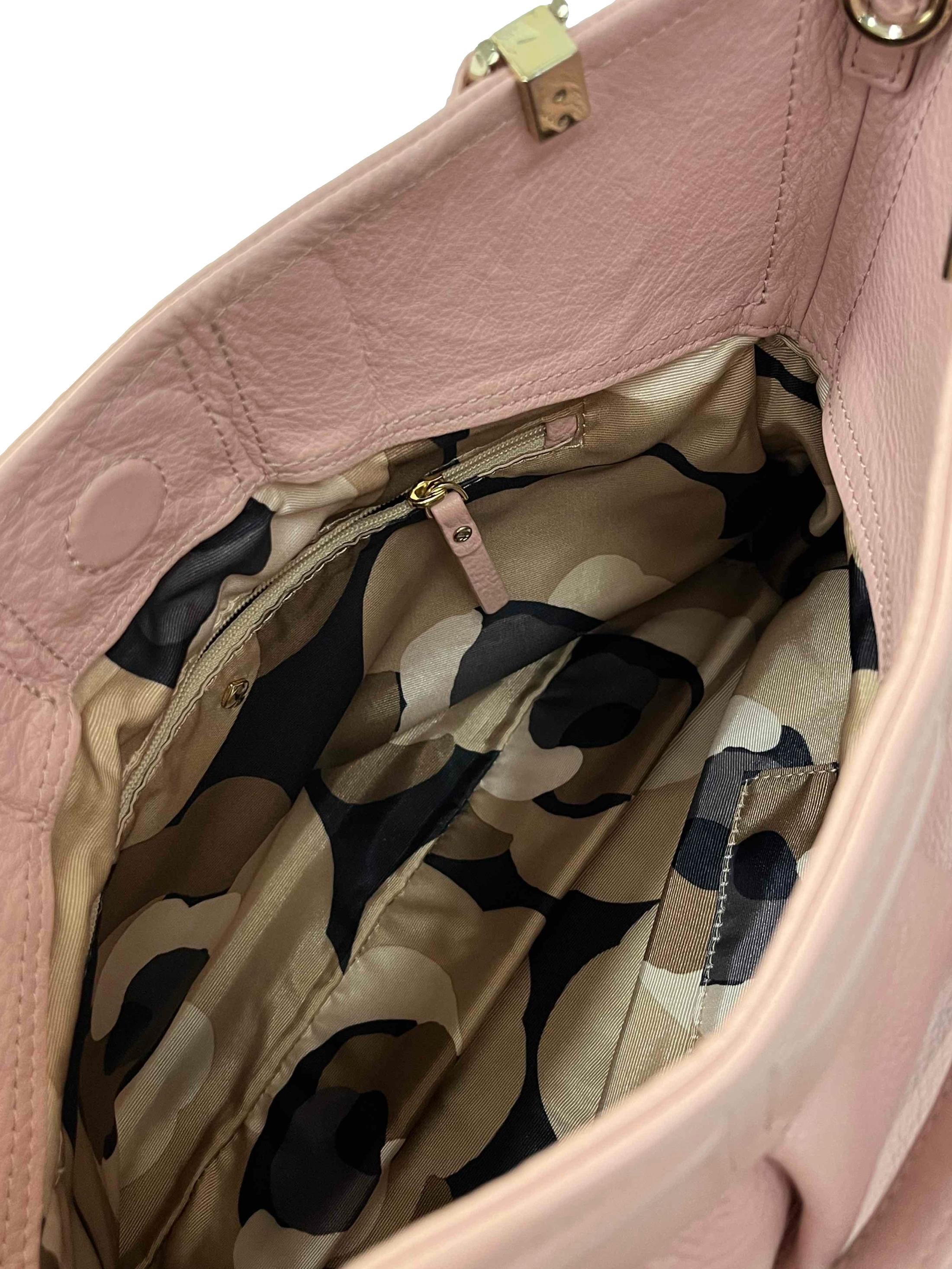 Baby Pink Calf Leather Box Handbag