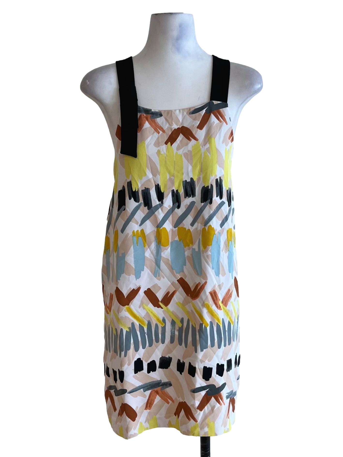 White Abstract Shift Dress