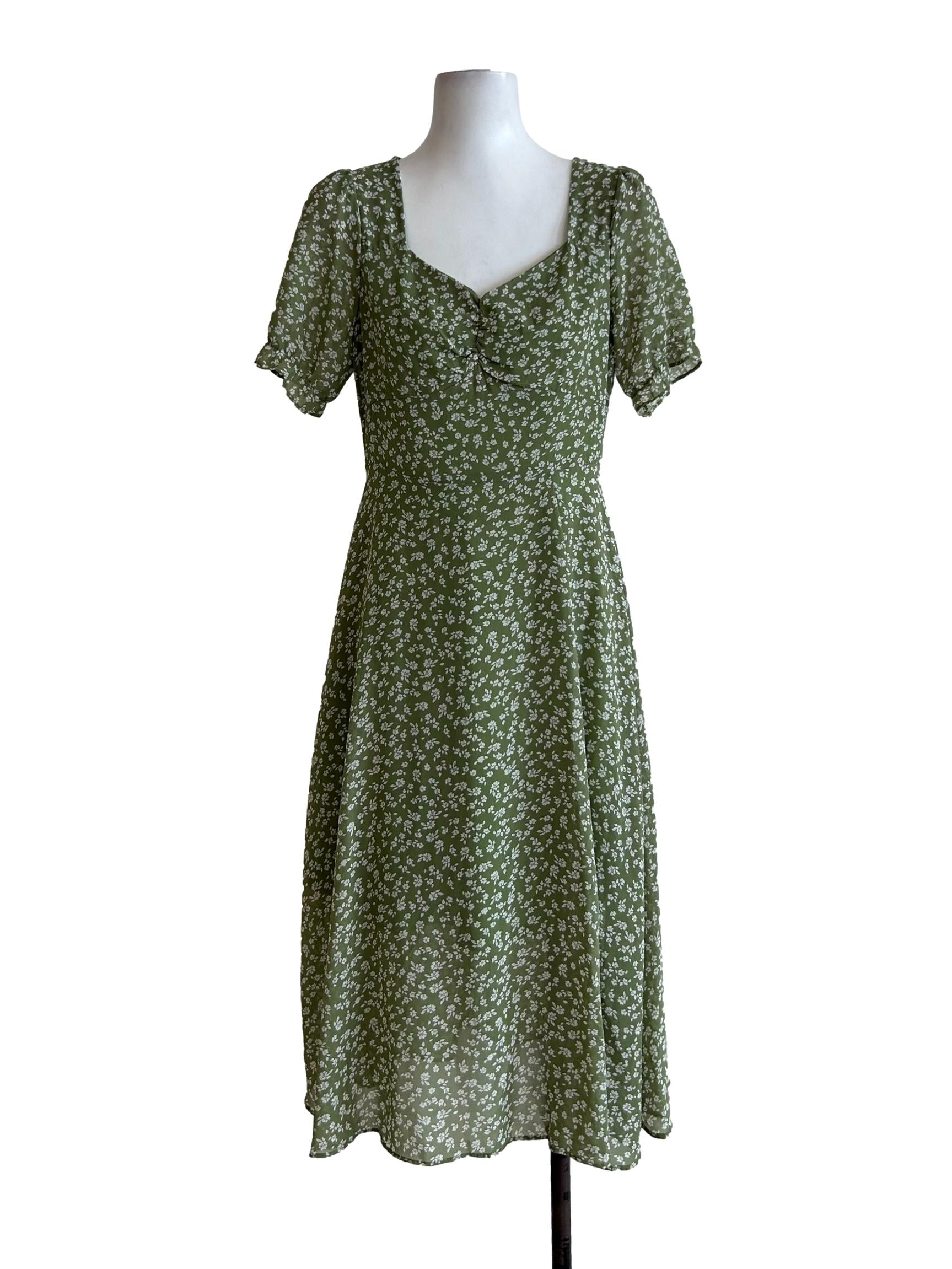 Pear Green Floral Dress