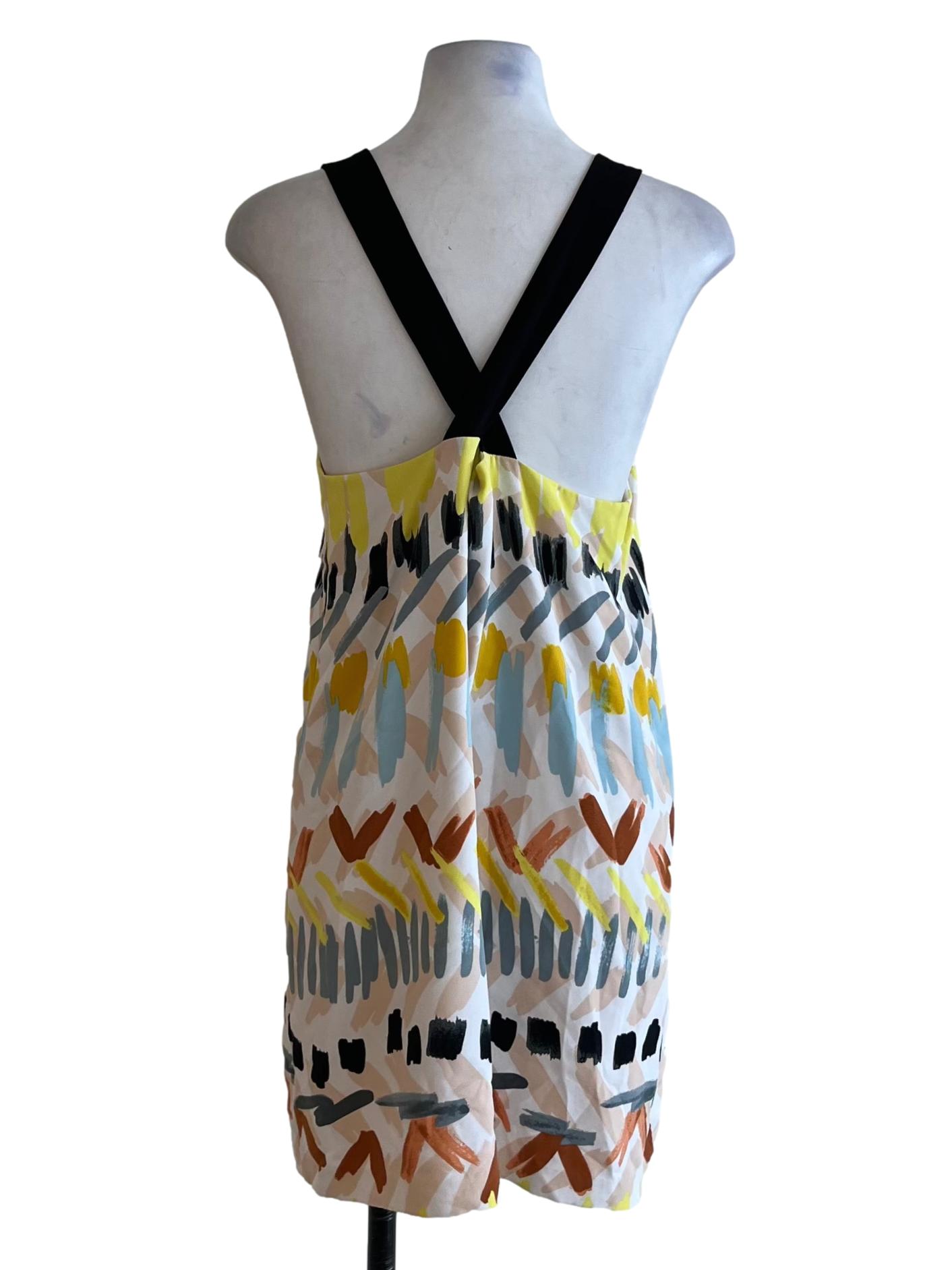 White Abstract Shift Dress