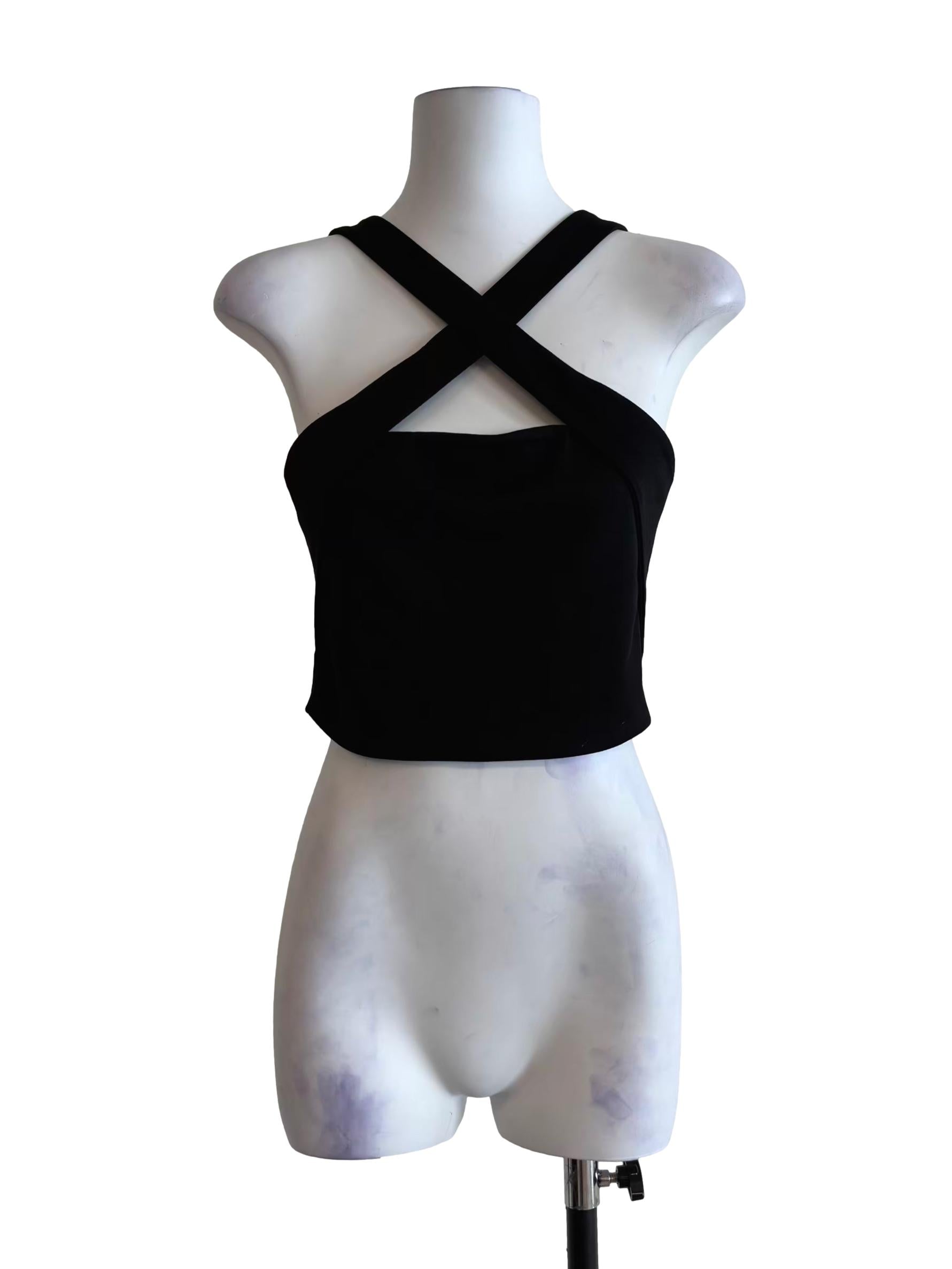 Slate Black Front Cross Top
