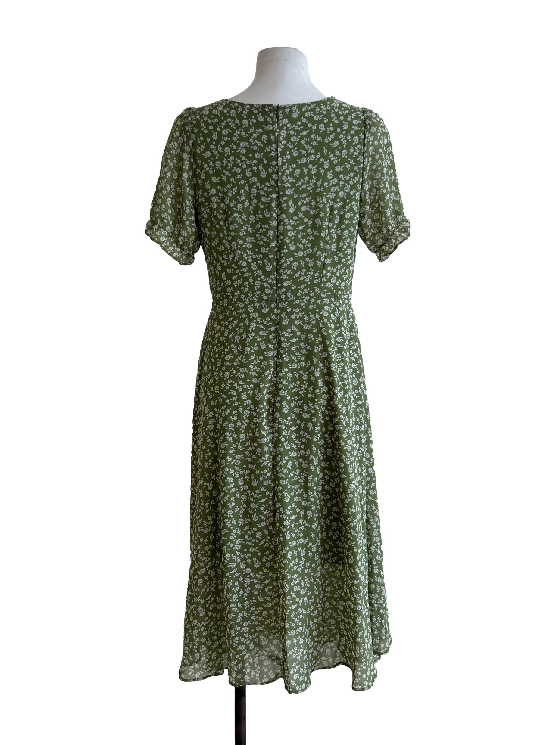 Pear Green Floral Dress