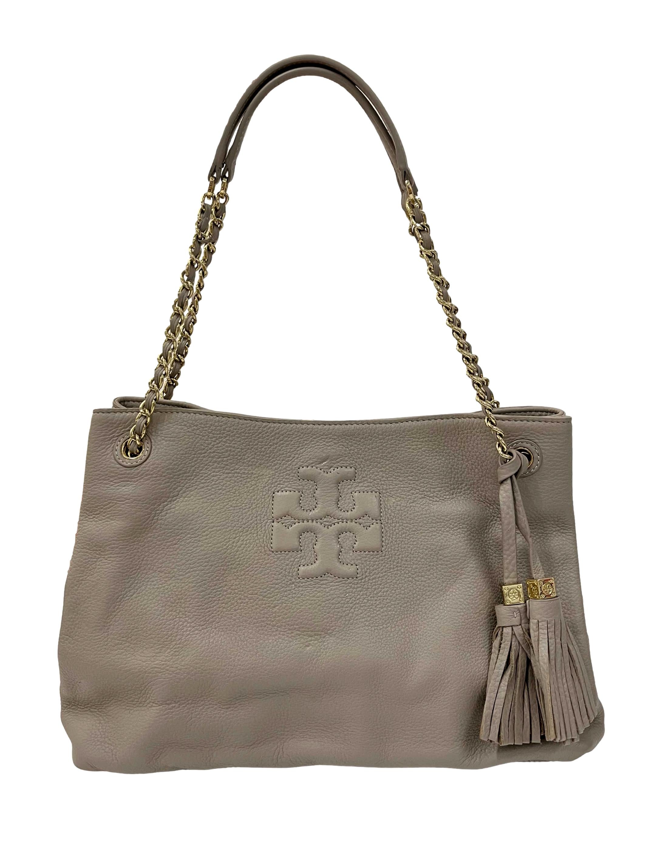 Grey The Chain Shoulder Slouchy Tote Bag