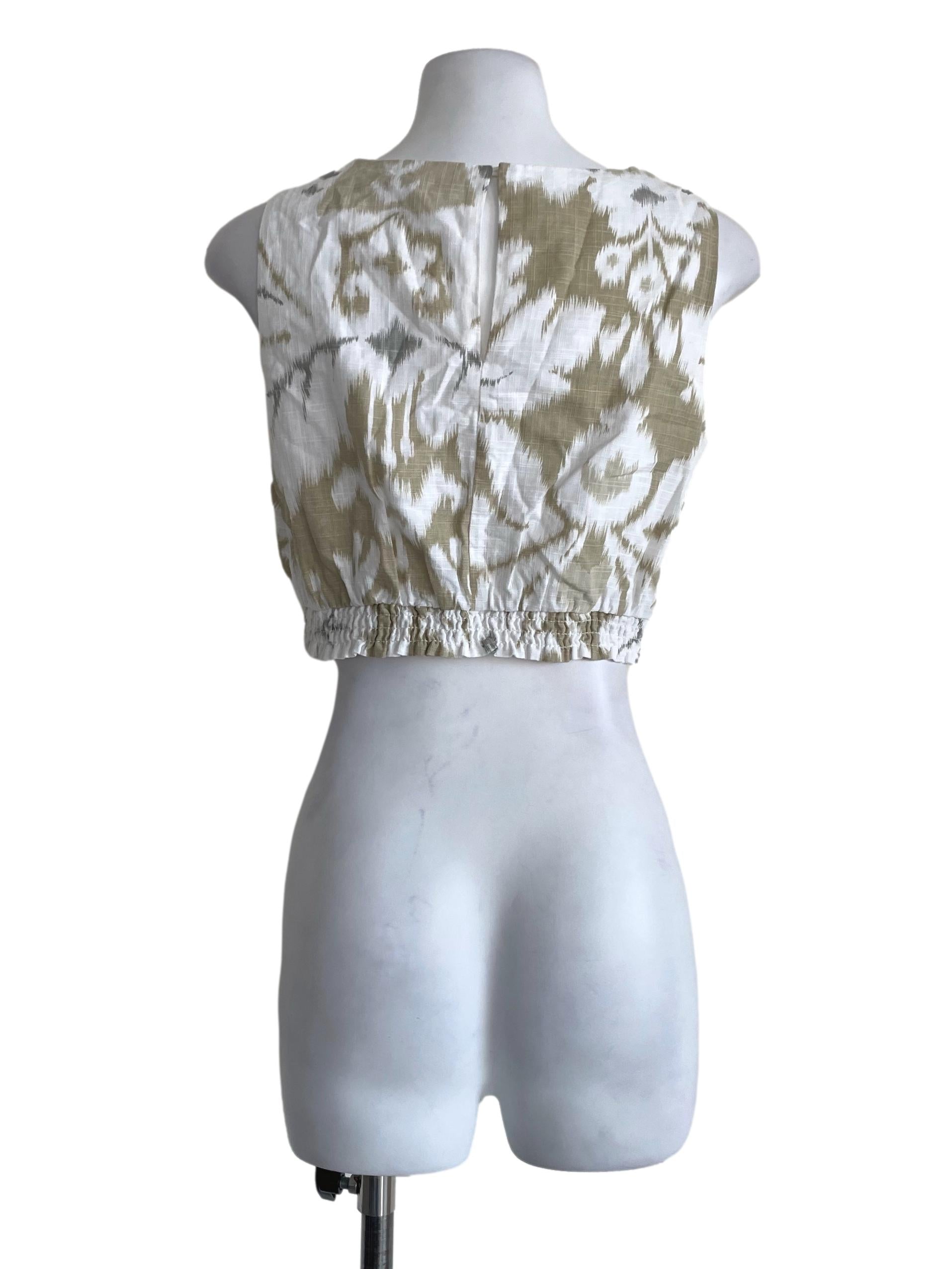 Crisp Green Abstract Pattern Top