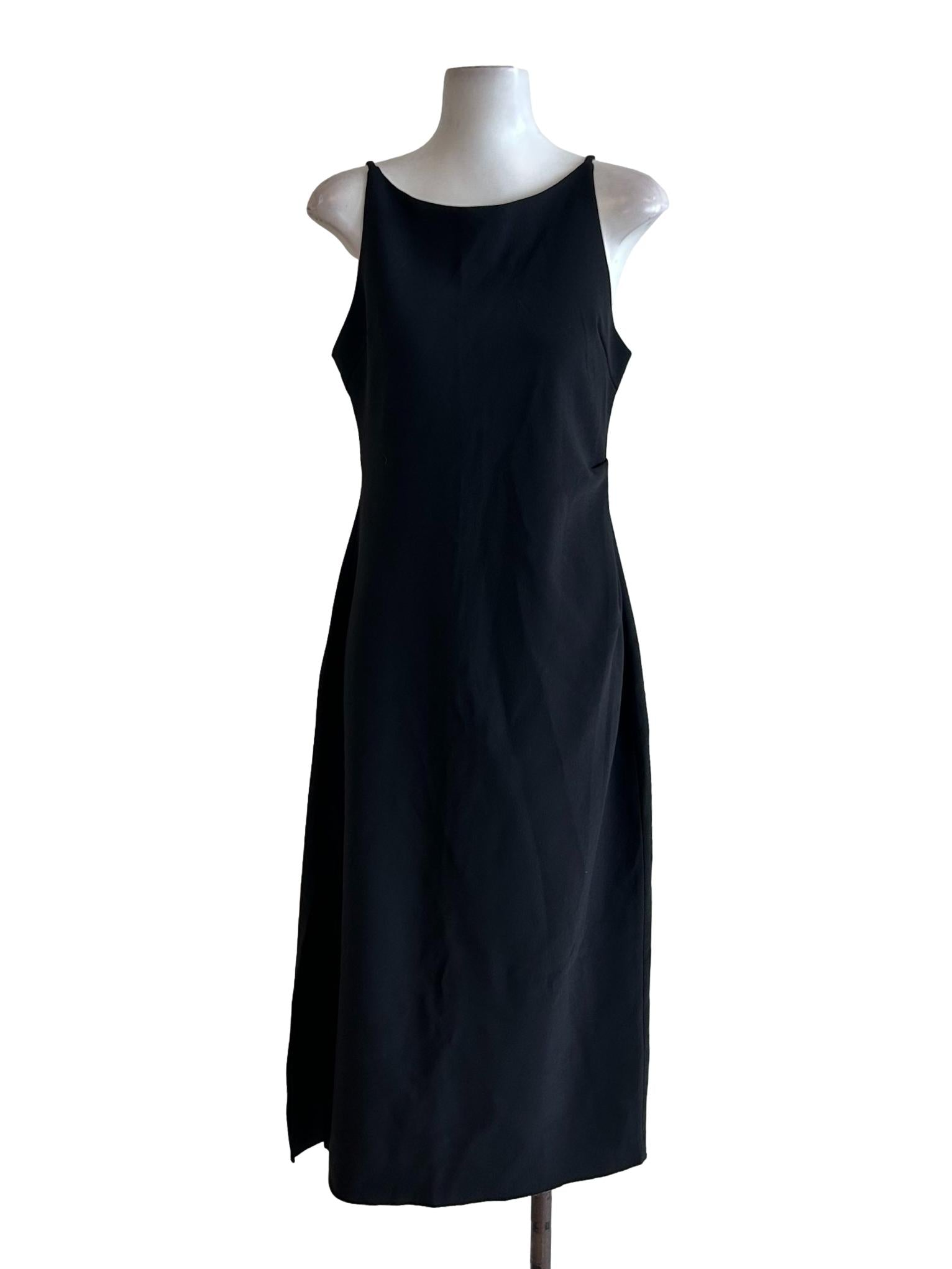 Raven Black Slit Dress