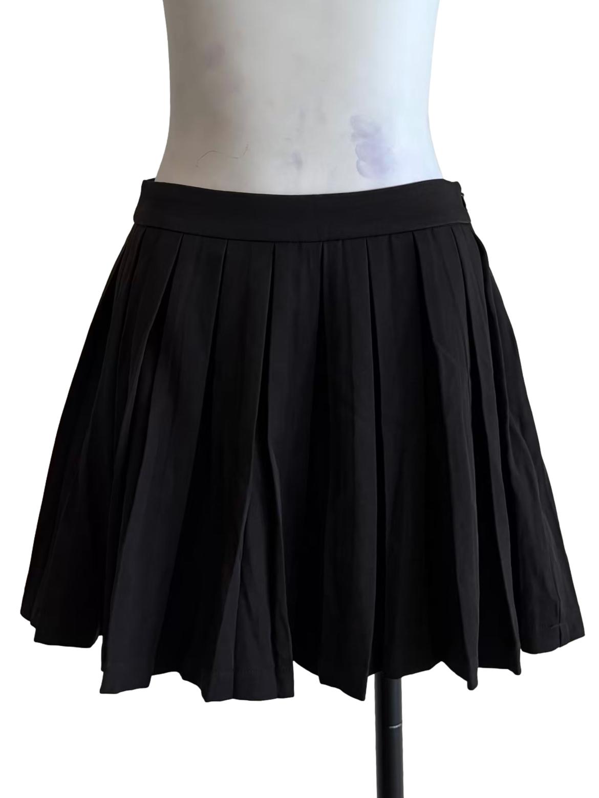 Jet Black Mini Tennis Skirt
