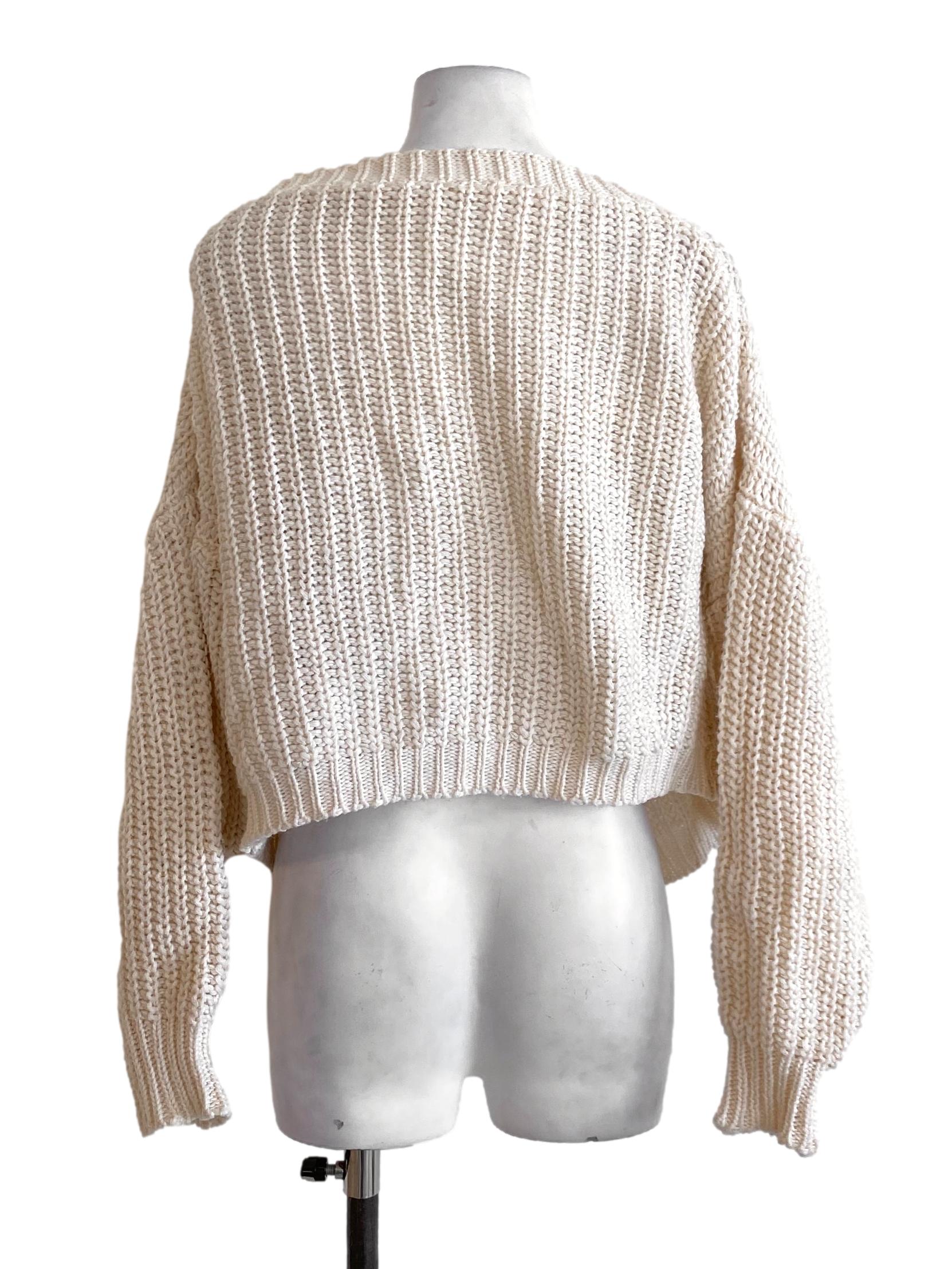 Khaki Brown V-Neck Buttoned Knitted Cardigan