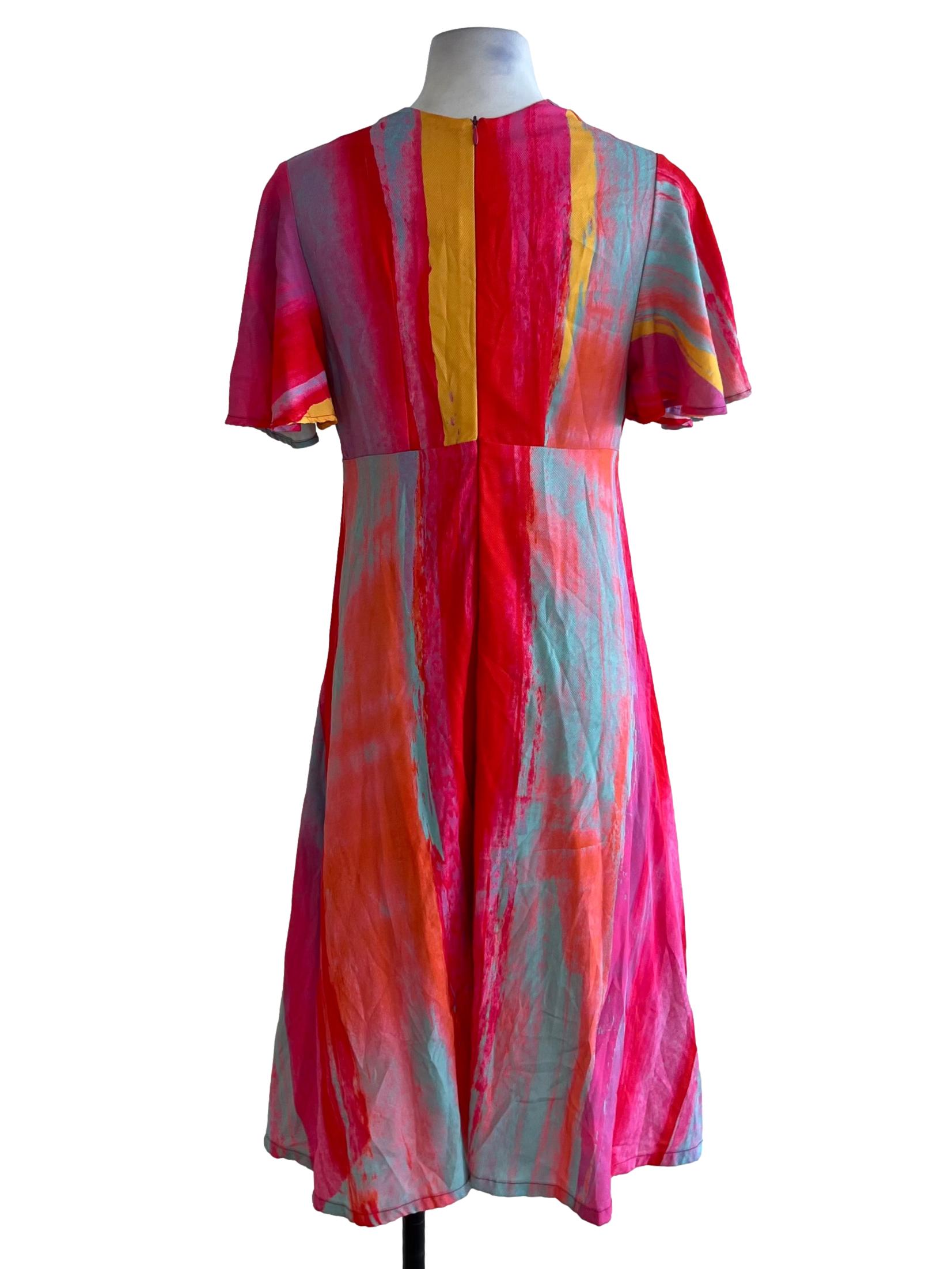 Pink Abstract Empire Dress
