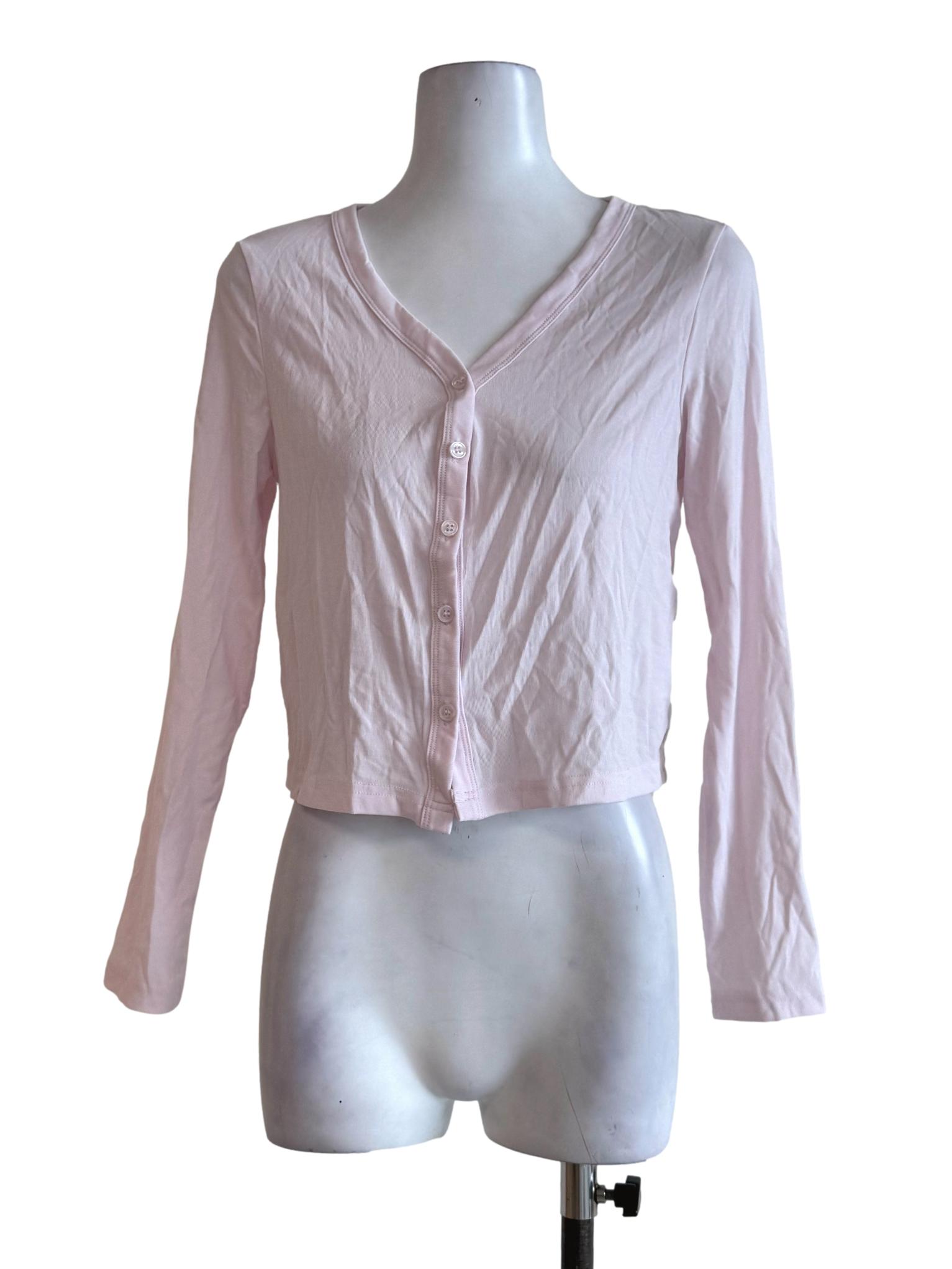 Baby Pink Long Sleeve Cardigan