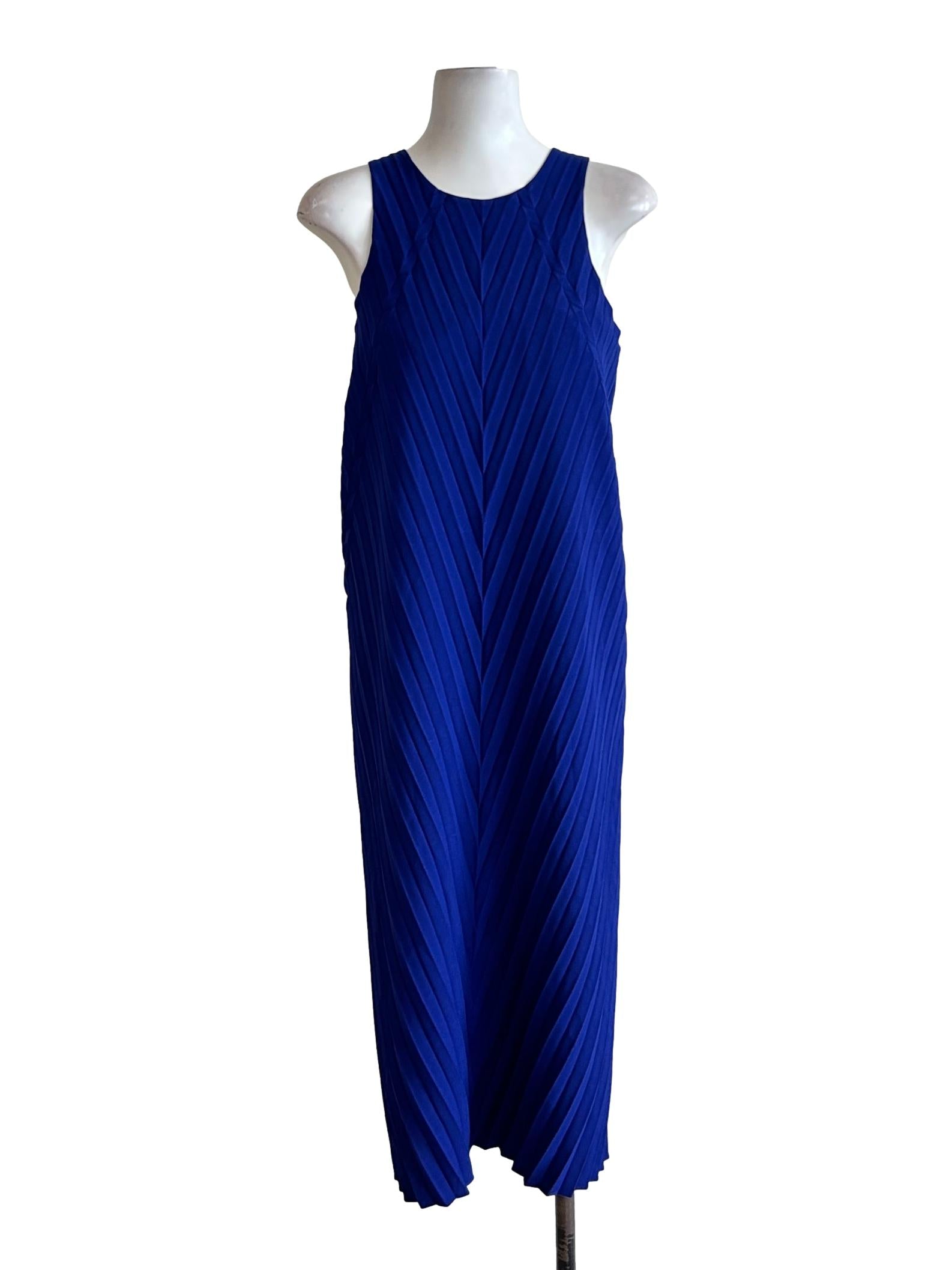 Indigo Blue Pleated Dress