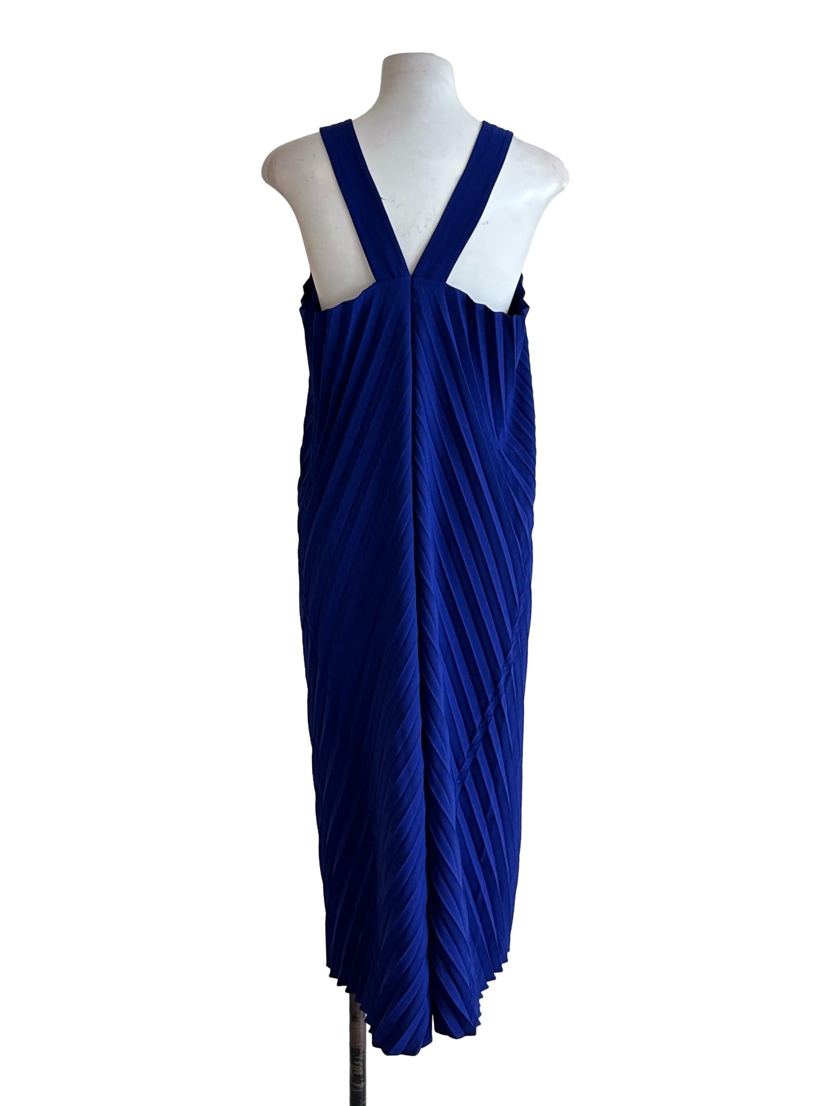 Indigo Blue Pleated Dress