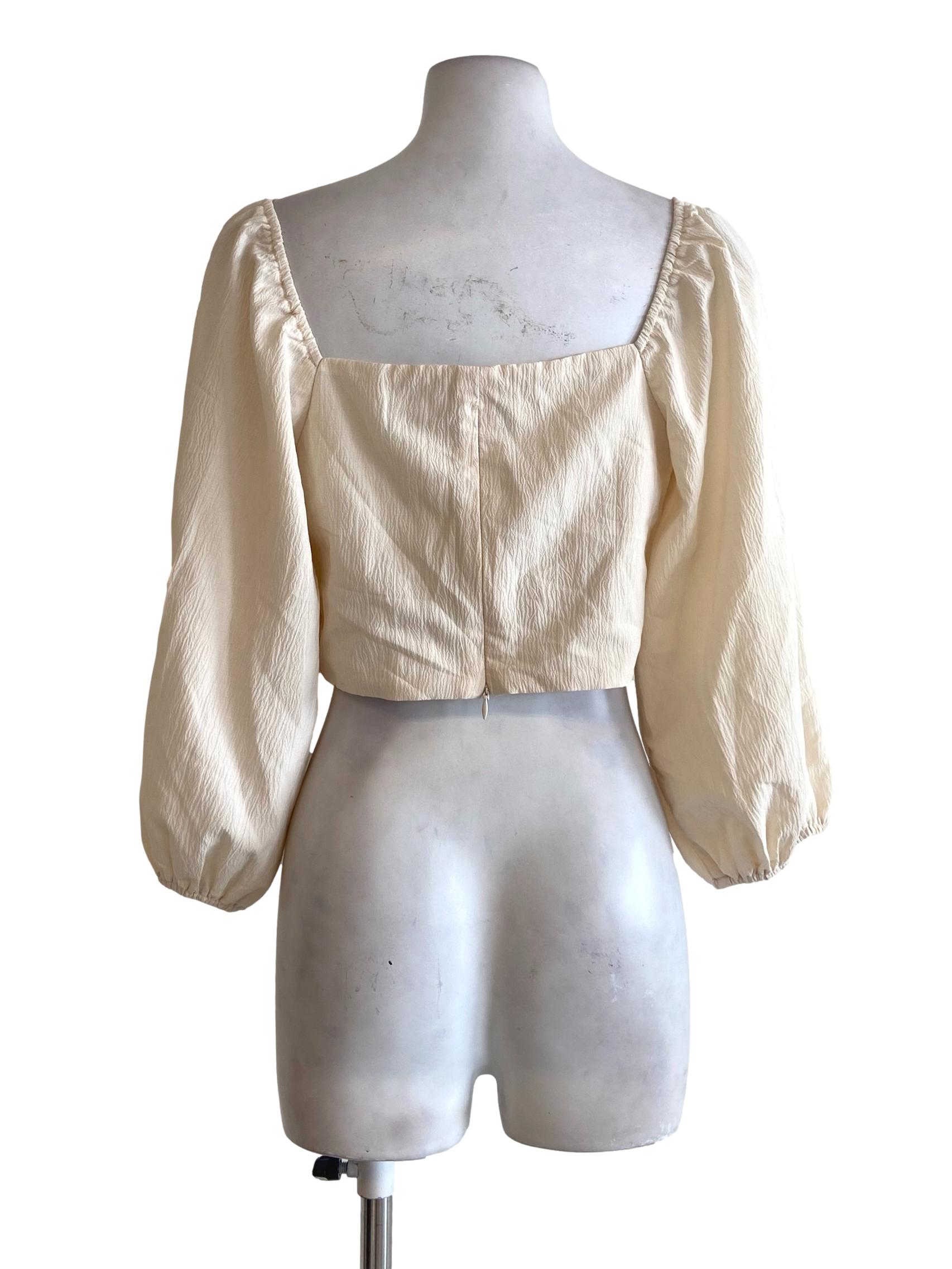 Ivory Square Neck Crop Top